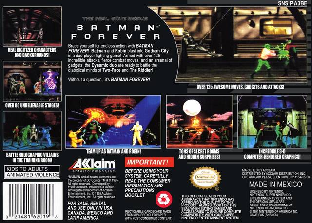 Batman Forever - (SNES) Super Nintendo [Pre-Owned] Video Games Acclaim   