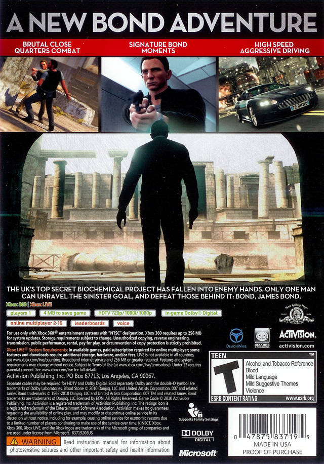 James Bond 007: Blood Stone - Xbox 360 Video Games Activision   