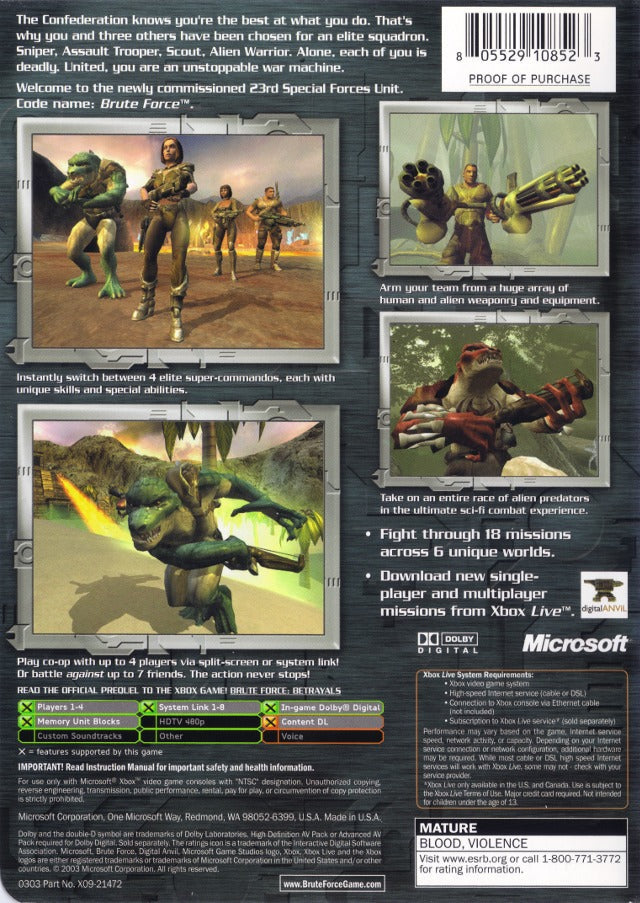 Brute Force - (XB) Xbox Video Games Microsoft Game Studios   