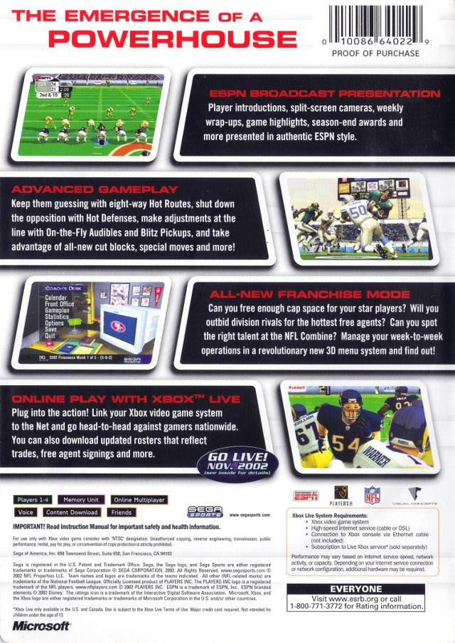 NFL 2K3 - (XB) Xbox Video Games Sega   