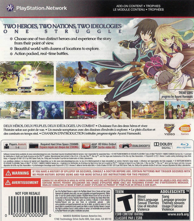 Tales of Xillia - (PS3) PlayStation 3 [Pre-Owned] Video Games Bandai Namco Games   