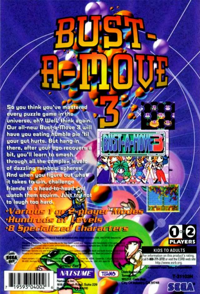 Bust-A-Move 3 - (SS) SEGA Saturn [Pre-Owned] Video Games Natsume   