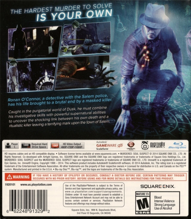 Murdered: Soul Suspect - (PS3) PlayStation 3 [Pre-Owned] Video Games Square Enix   