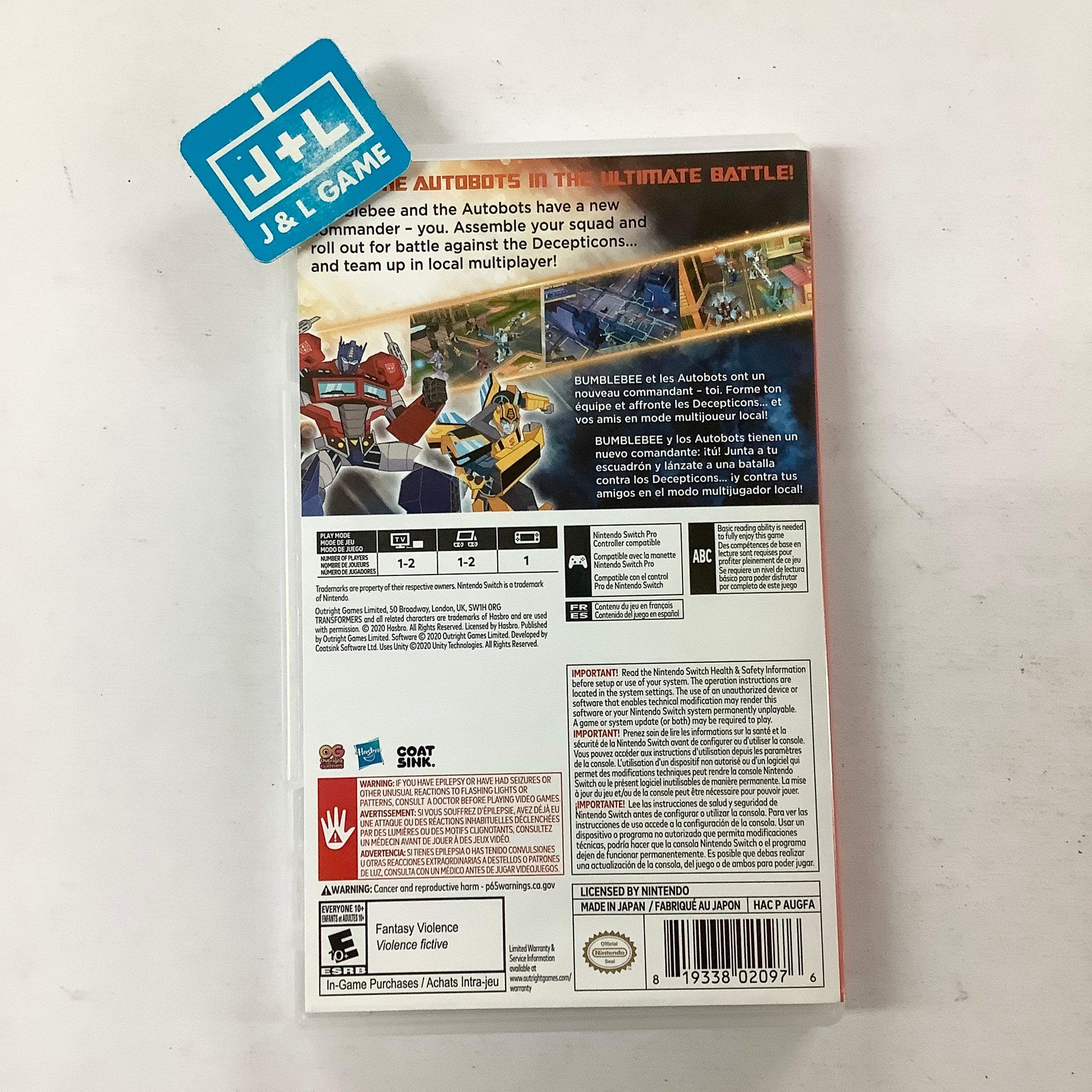 Transformers: Battlegrounds - (NSW) Nintendo Switch [Pre-Owned] Video Games Outright Games   