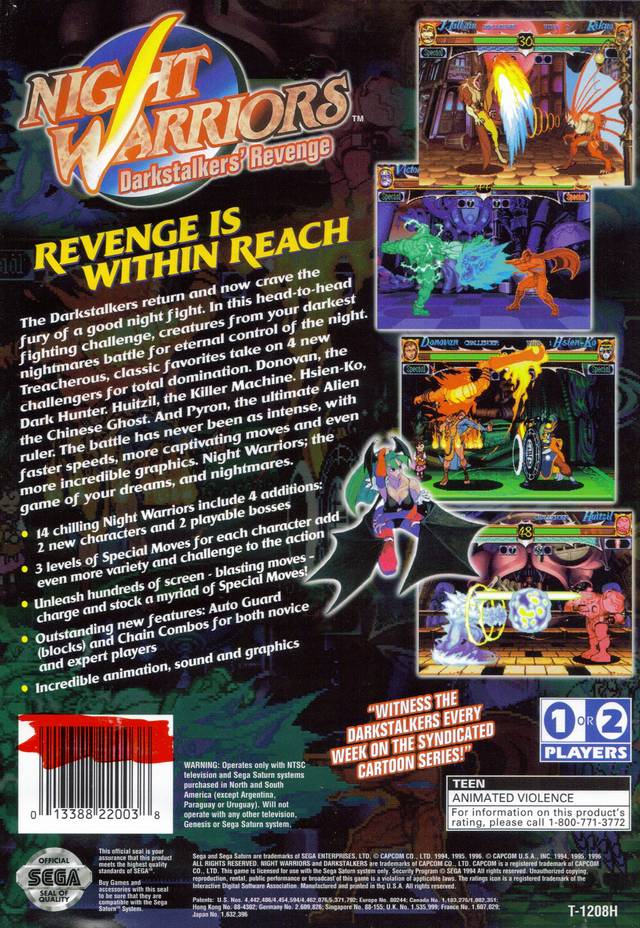 Night Warriors: Darkstalkers' Revenge - (SS) SEGA Saturn [Pre-Owned] Video Games Capcom   