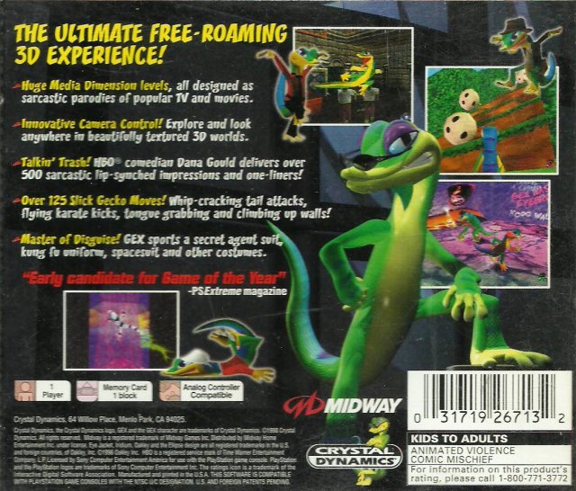 Gex: Enter the Gecko - (PS1) Playstation 1 [Pre-Owned] Video Games Crystal Dynamics   