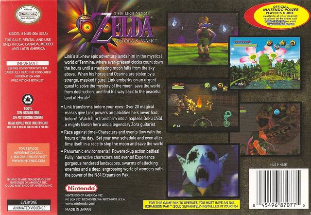 The Legend of Zelda: Majora's Mask Collector's Edition (Hologram 3D Label) - (N64) Nintendo 64 [Pre-Owned] Video Games Nintendo   