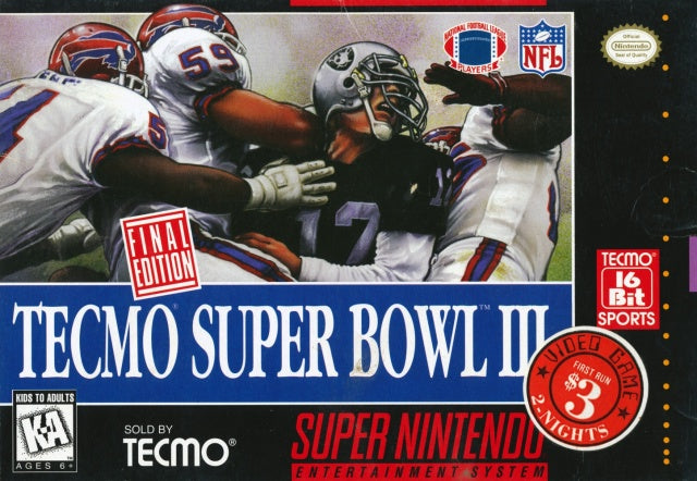 Tecmo Super Bowl III: Final Edition - (SNES) Super Nintendo [Pre-Owned] Video Games Tecmo   