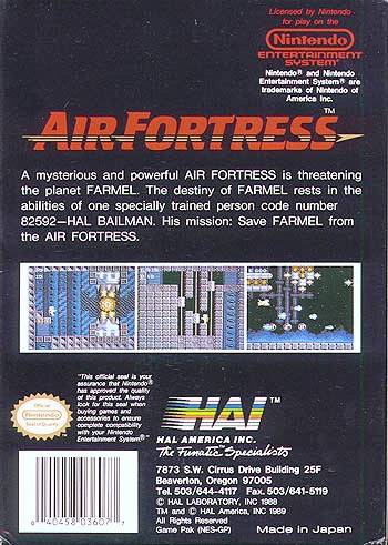 Air Fortress - (NES) Nintendo Entertainment System [Pre-Owned] Video Games HAL America   