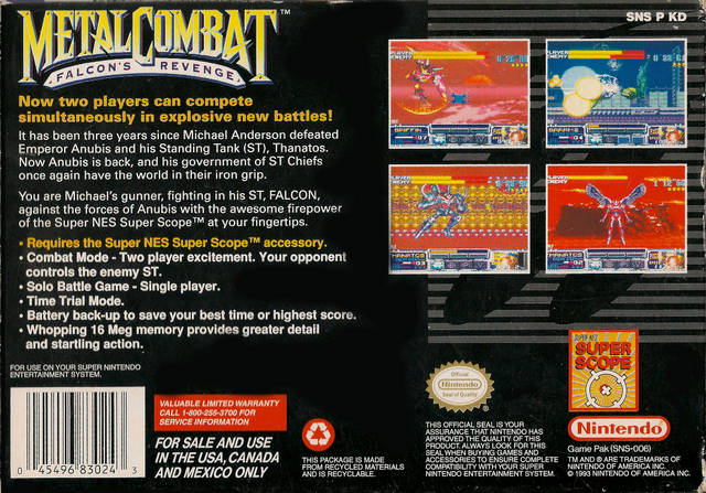 Metal Combat: Falcon's Revenge - (SNES) Super Nintendo [Pre-Owned] Video Games Nintendo   