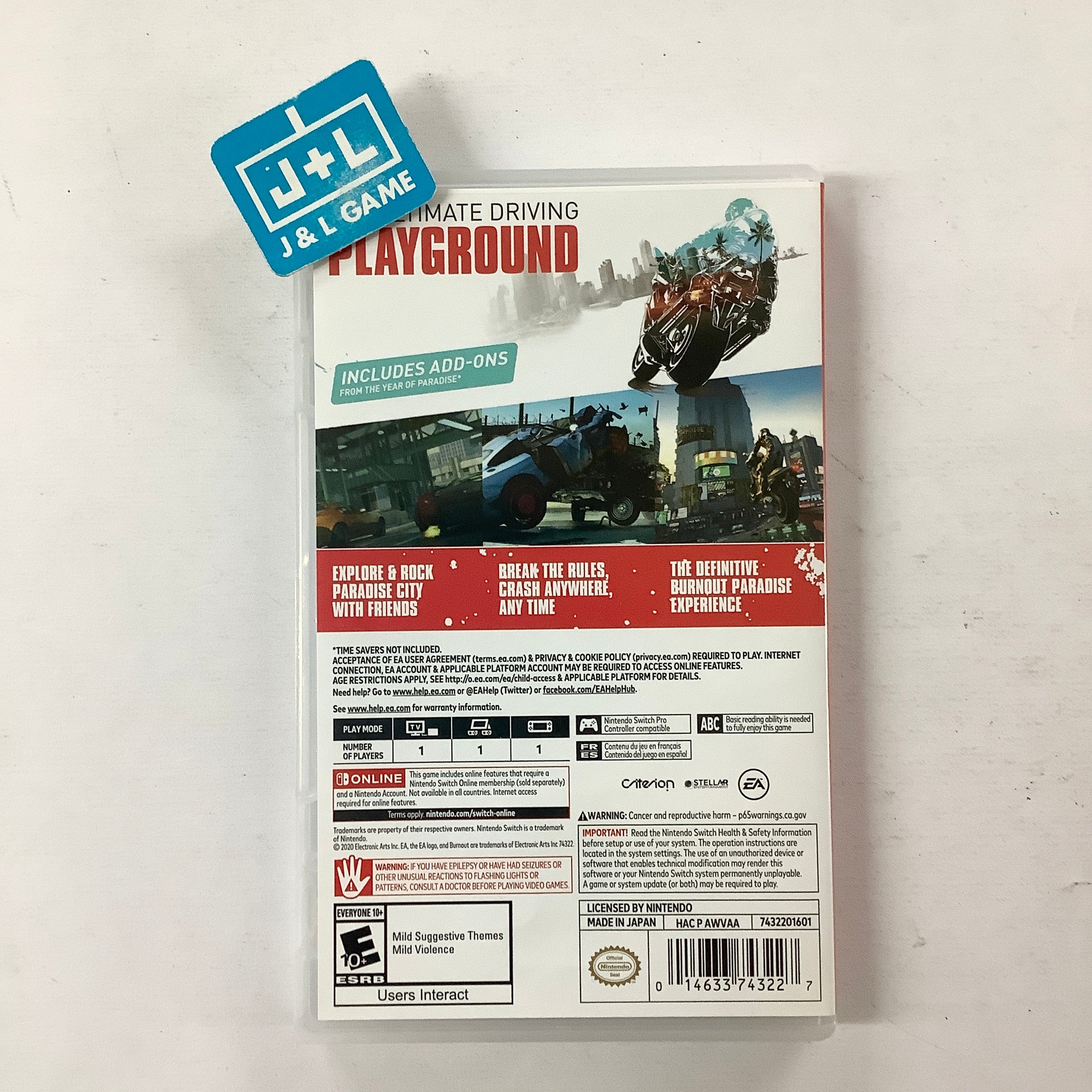Burnout Paradise Remastered - (NSW) Nintendo Switch [Pre-Owned] Video Games Electronic Arts   
