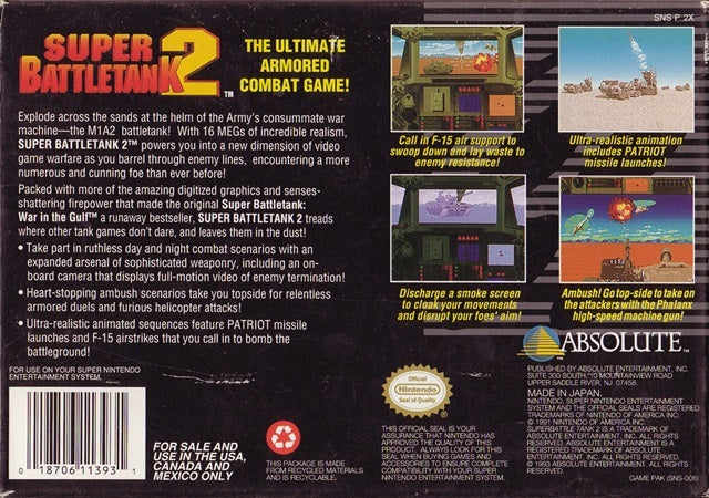 Super Battletank 2 - (SNES) Super Nintendo [Pre-Owned] Video Games Absolute Entertainment   