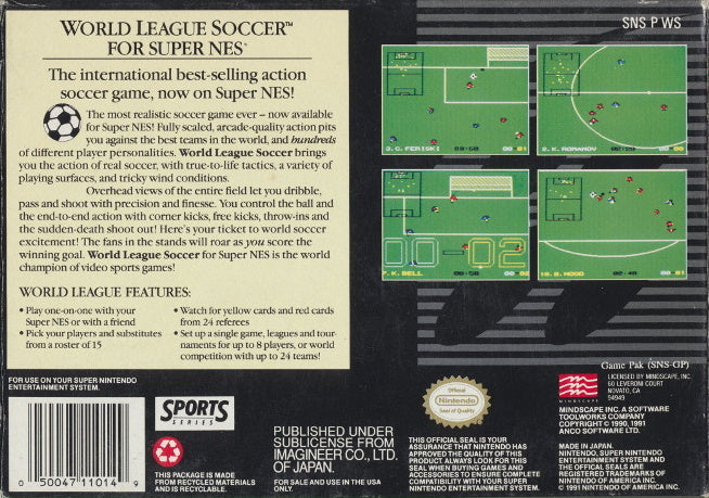 World League Soccer - (SNES) Super Nintendo [Pre-Owned] Video Games Mindscape   