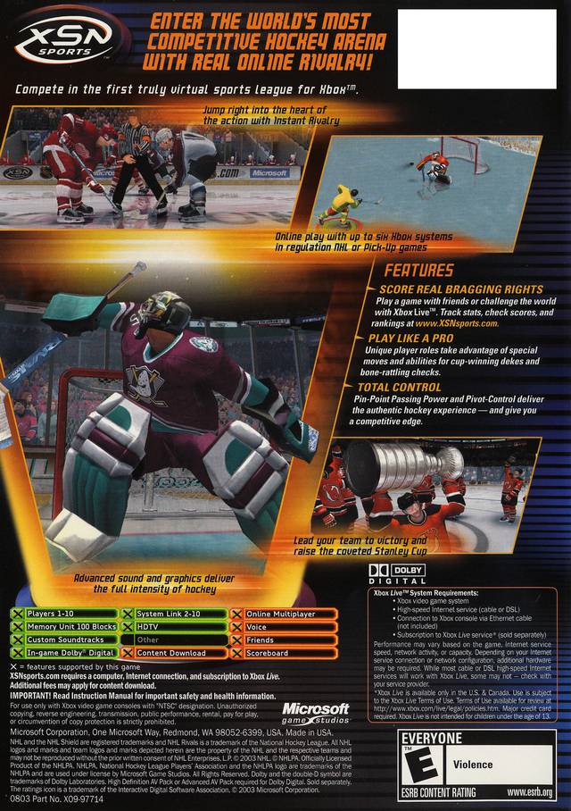 NHL Rivals 2004 - (XB) Xbox Video Games Microsoft Game Studios   