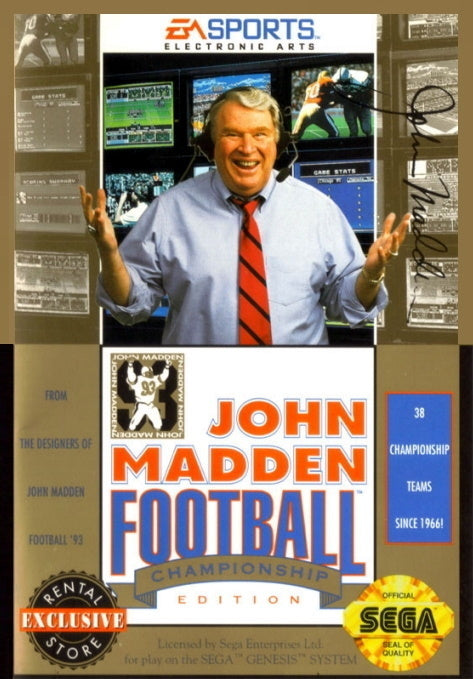 John Madden Football Championship Edition - (SG) SEGA Genesis [Pre-Owned] Video Games Electronic Arts   