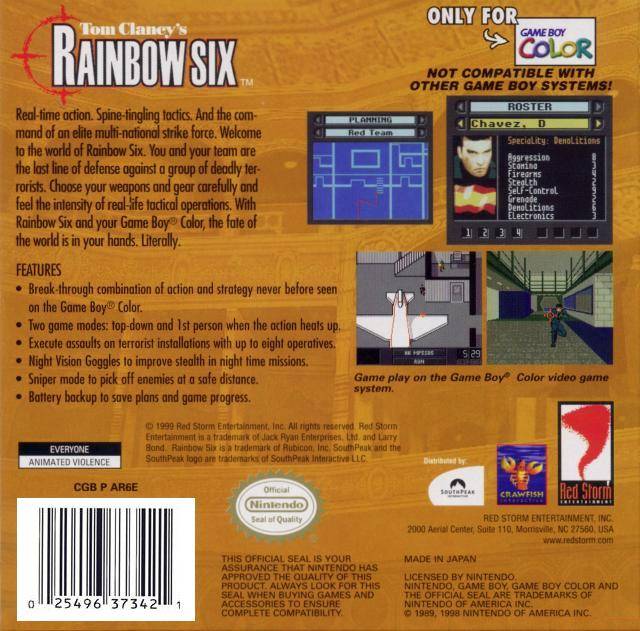 Tom Clancy's Rainbow Six - (GBC) Game Boy Color [Pre-Owned] Video Games Red Storm Entertainment   