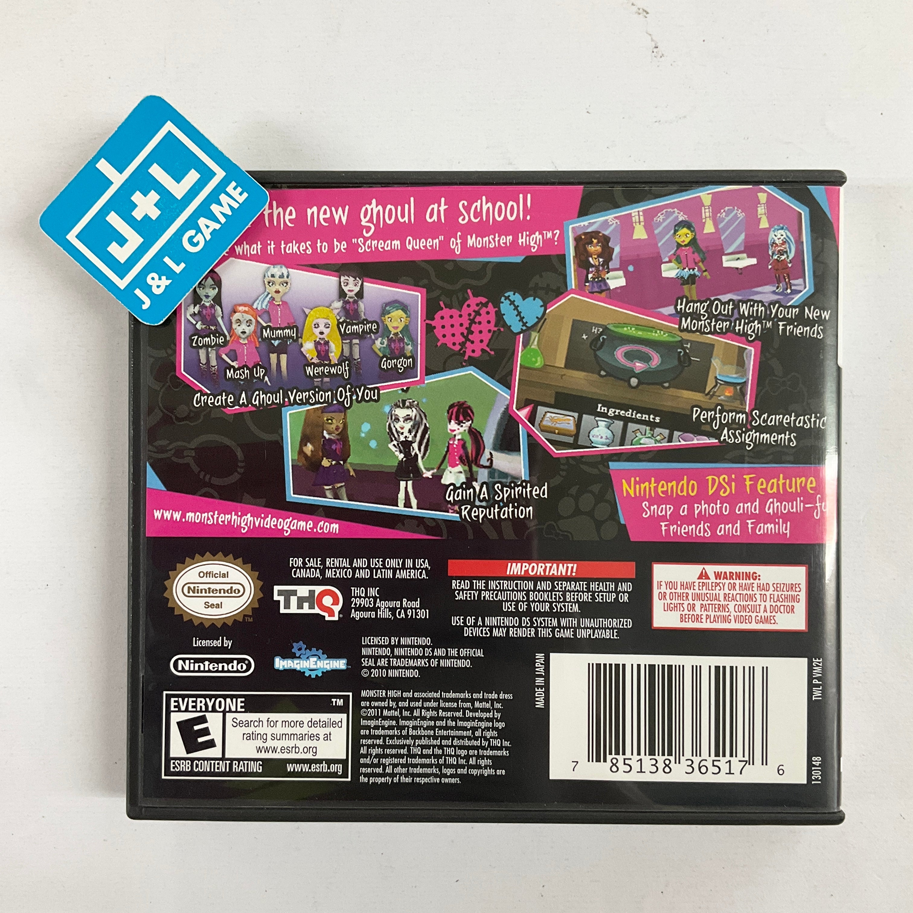 Monster High: Ghoul Spirit - (NDS) Nintendo DS [Pre-Owned] Video Games THQ   