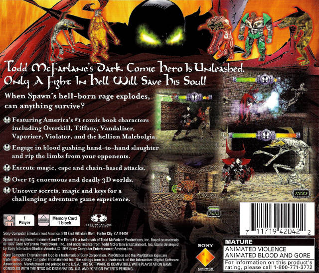 Spawn: The Eternal - (PS1) PlayStation 1 Video Games SCEA   