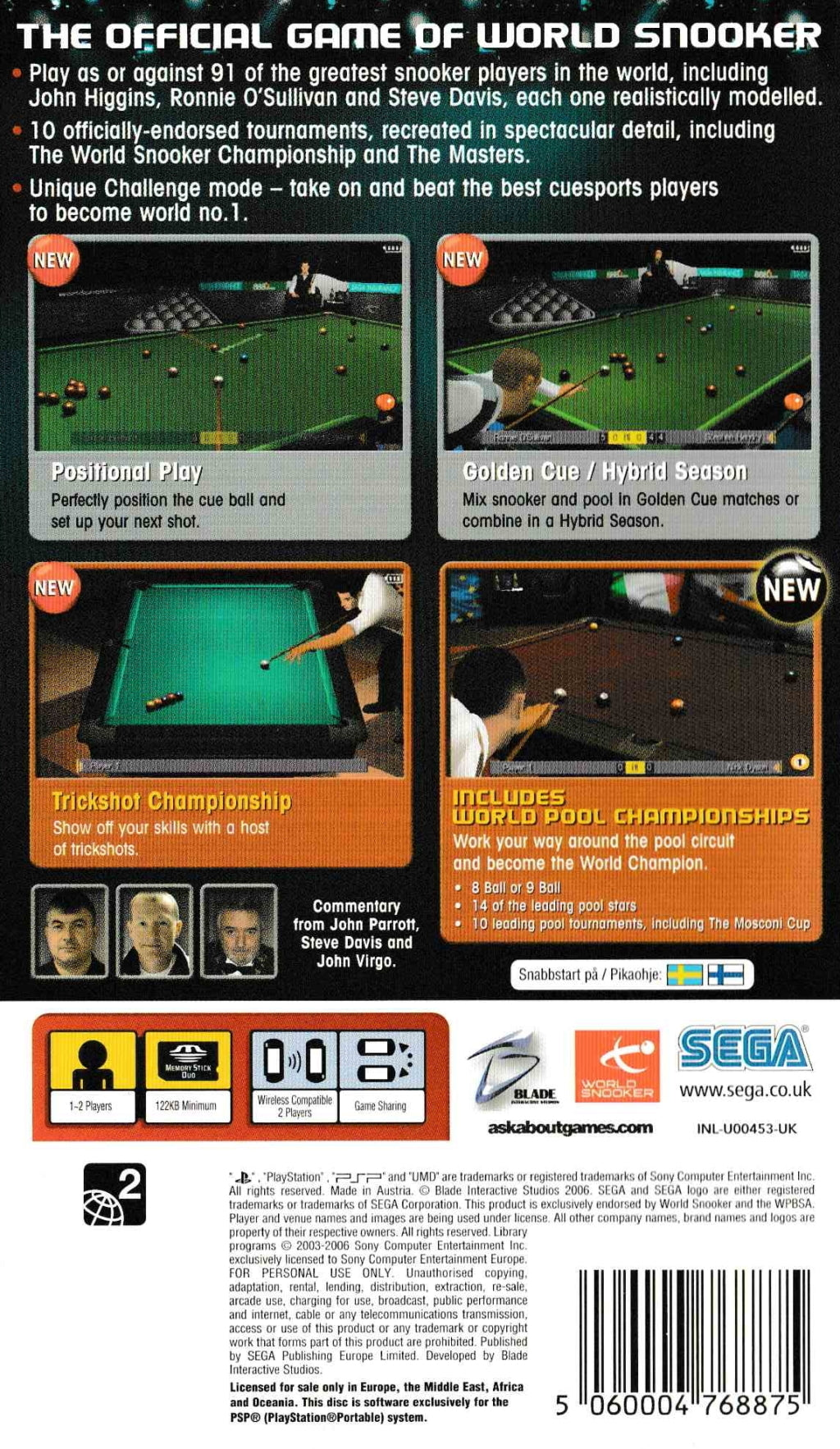 World Snooker Challenge 2007 - Sony PSP [Pre-Owned] (European Import) Video Games Sega   