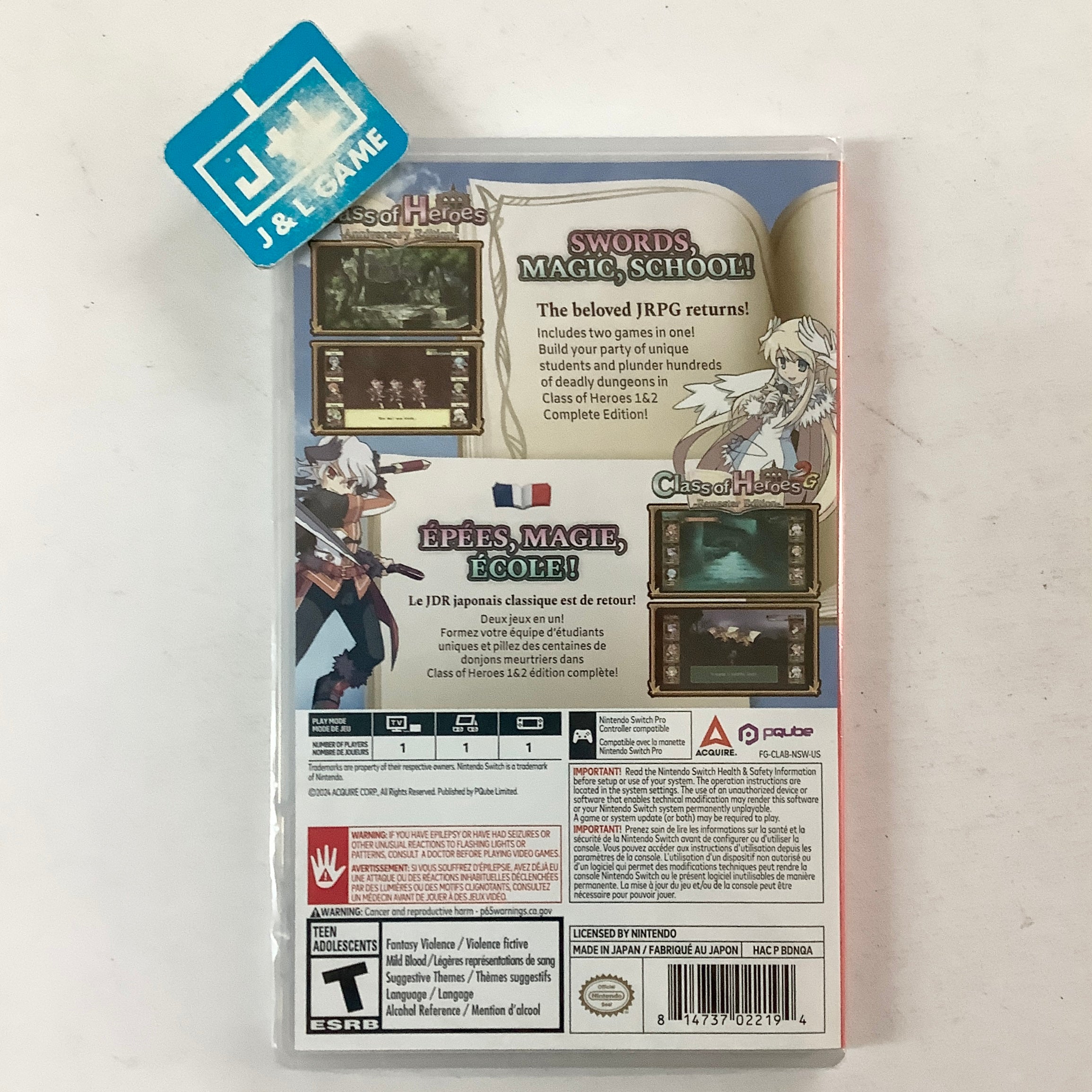 Class of Heroes 1 & 2: Complete Edition - (NSW) Nintendo Switch Video Games PQube   