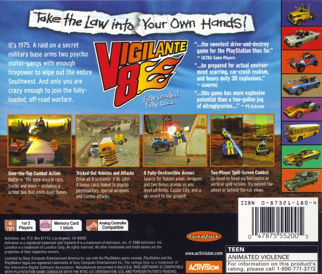 Vigilante 8 - (PS1) Playstation 1 [Pre-Owned] Video Games Activision Inc.   
