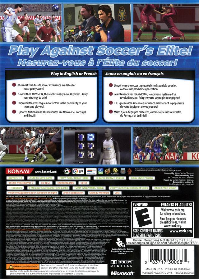 Pro Evolution Soccer 2008 - Xbox 360 [Pre-Owned] Video Games Konami   