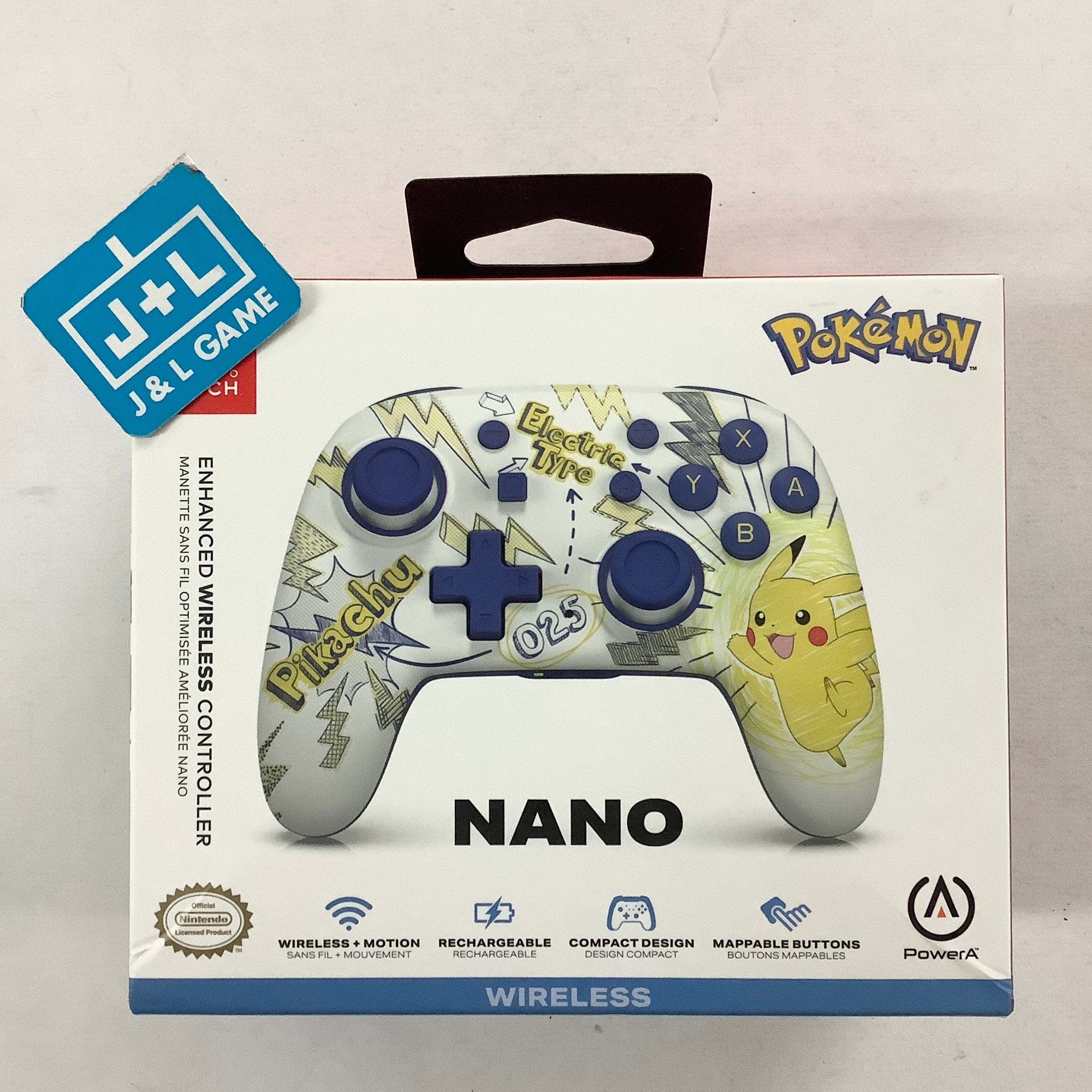 PowerA Nano Enhanced Wireless Controller (Pokémon: Pikachu School Days) - (NSW) - Nintendo Switch ACCESSORIES PowerA