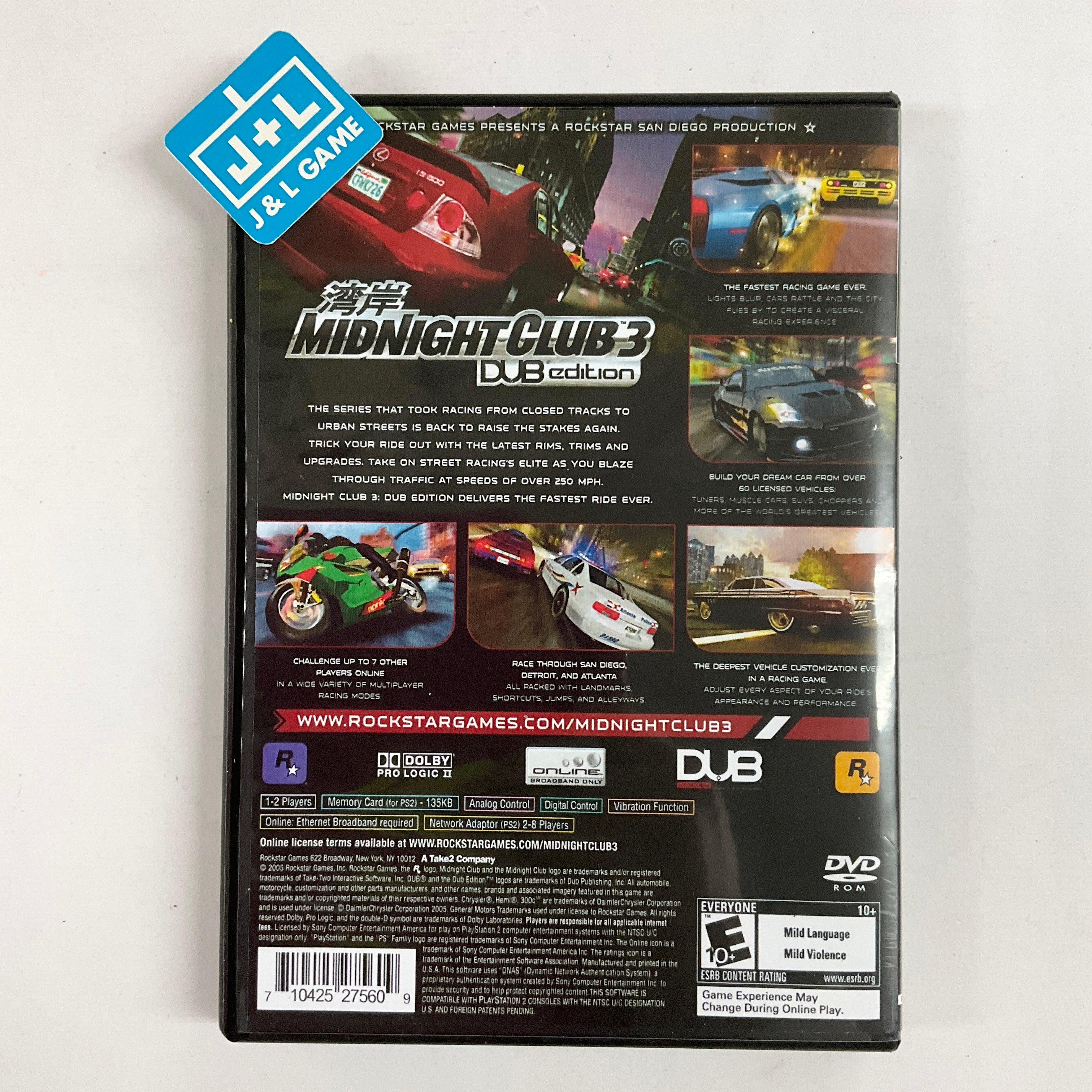 Midnight Club 3: DUB Edition - (PS2) PlayStation 2 [Pre-Owned] Video Games Rockstar Games   