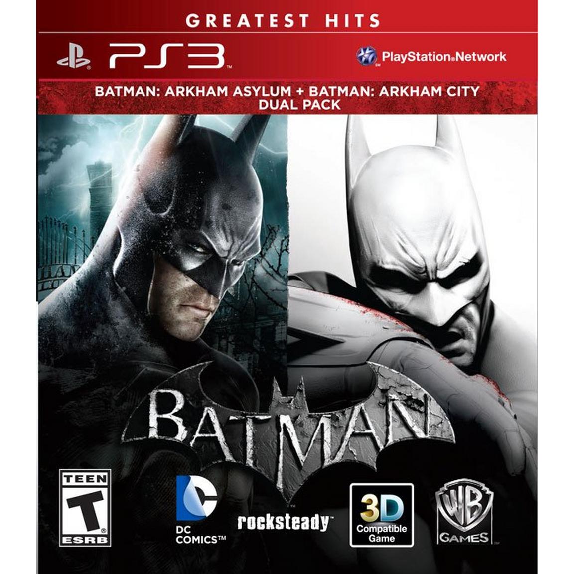 Batman: Arkham Asylum + Batman: Arkham City Dual Pack (Greatest Hits) - (PS3) Playstation 3 [Pre-Owned] Video Games Warner Bros. Interactive Entertainment   