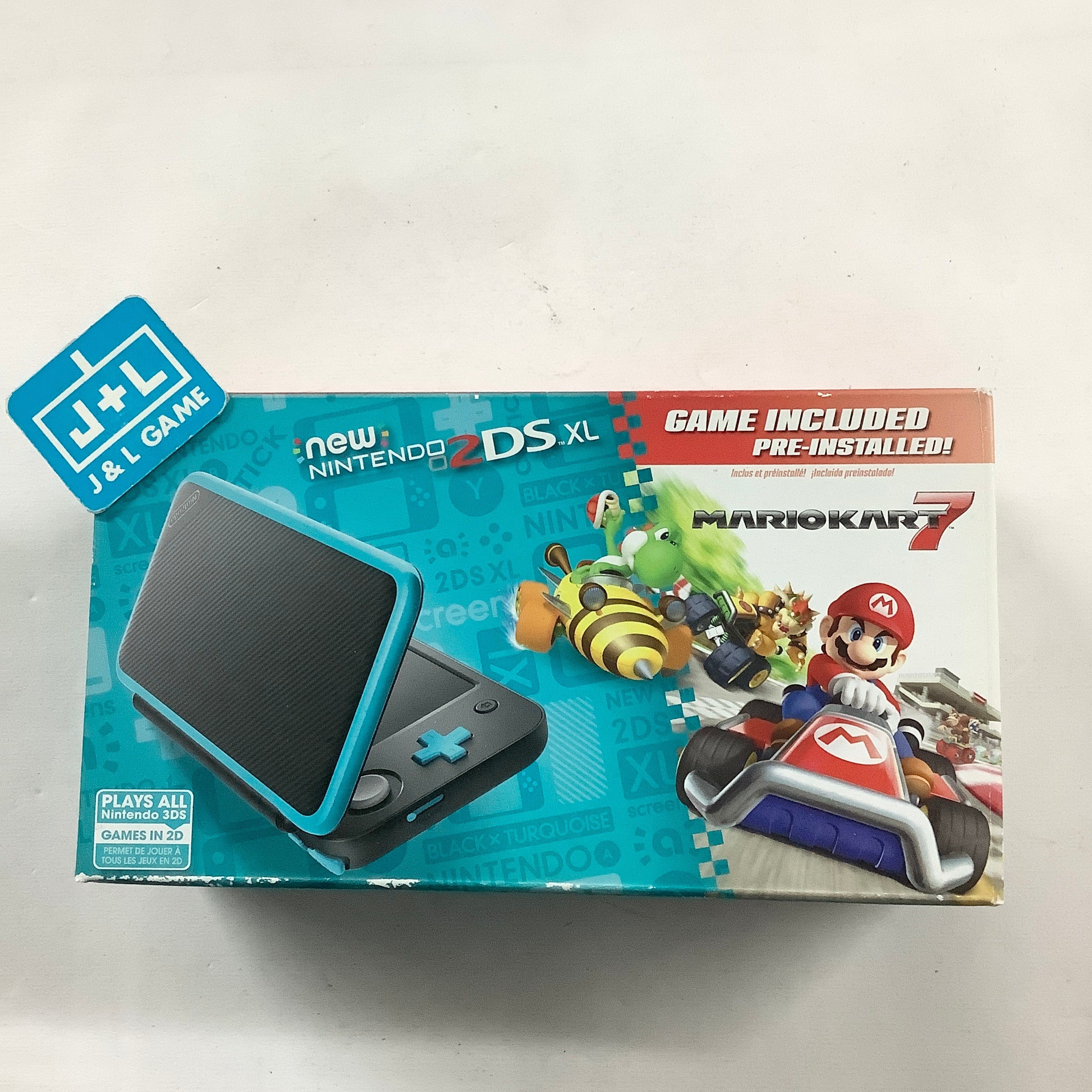 New Nintendo 2DS XL Console (Black Turquoise With Mario Kart