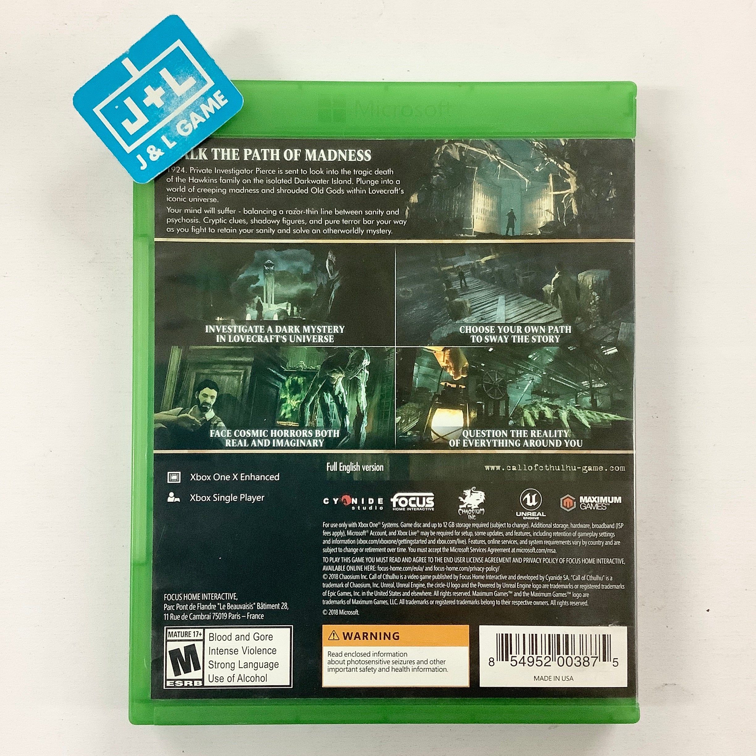 Call of Cthulhu - (XB1) Xbox One [Pre-Owned] Video Games Focus Home Interactive   
