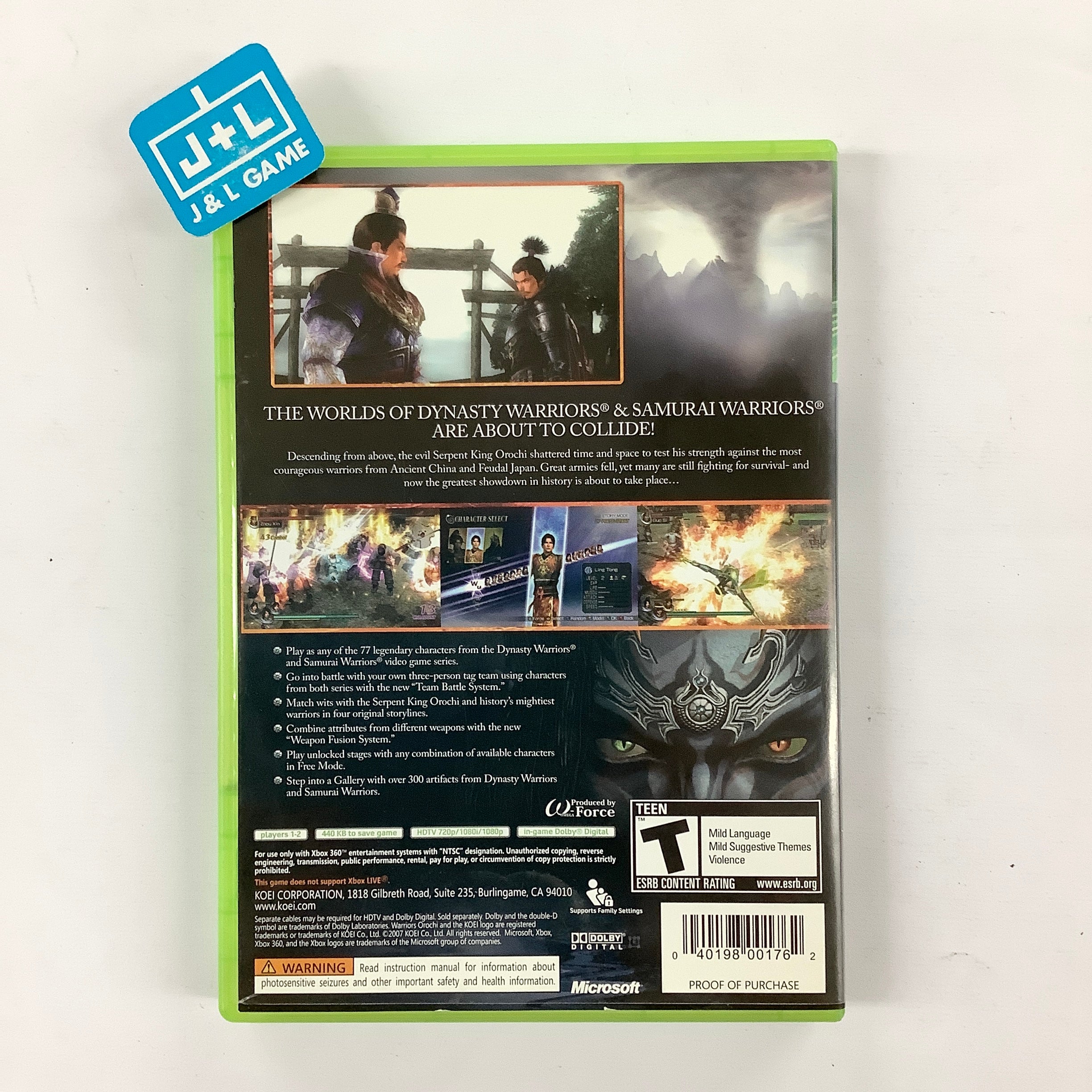 Warriors Orochi - Xbox 360 [Pre-Owned] Video Games Koei   
