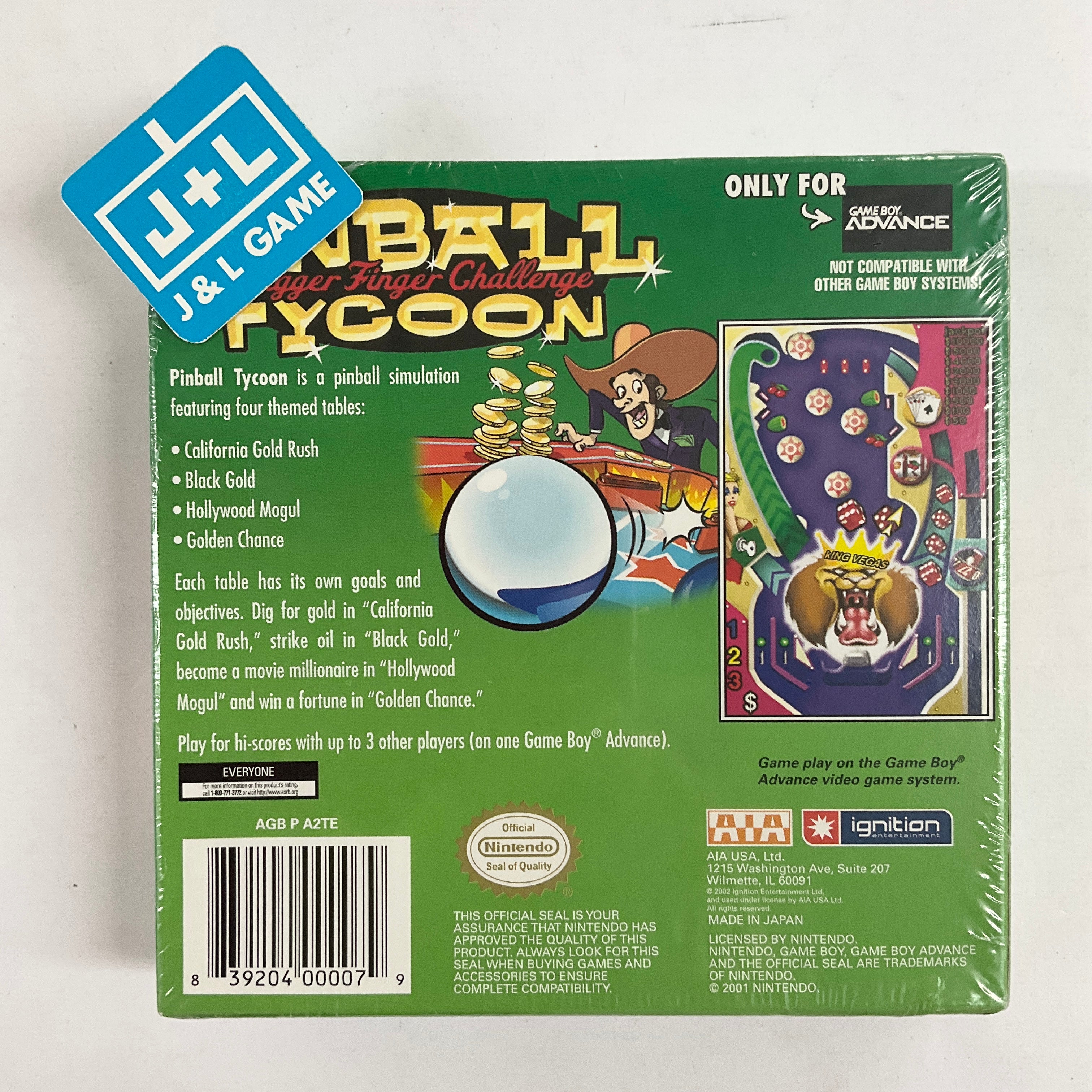 Pinball Tycoon - (GBA) Game Boy Advance Video Games AIA   