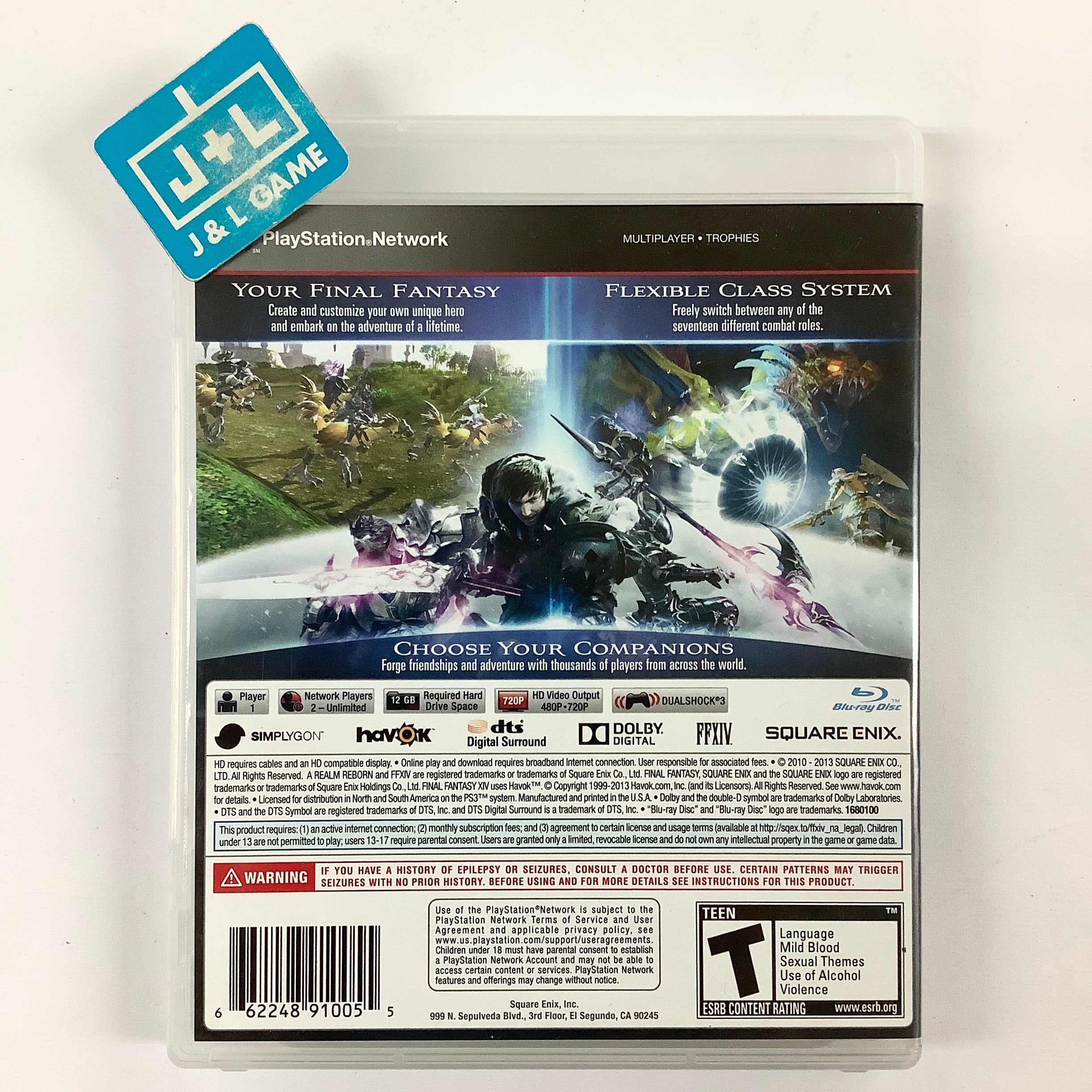 Final Fantasy XIV Online: A Realm Reborn - (PS3) PlayStation 3 Video Games Square Enix   
