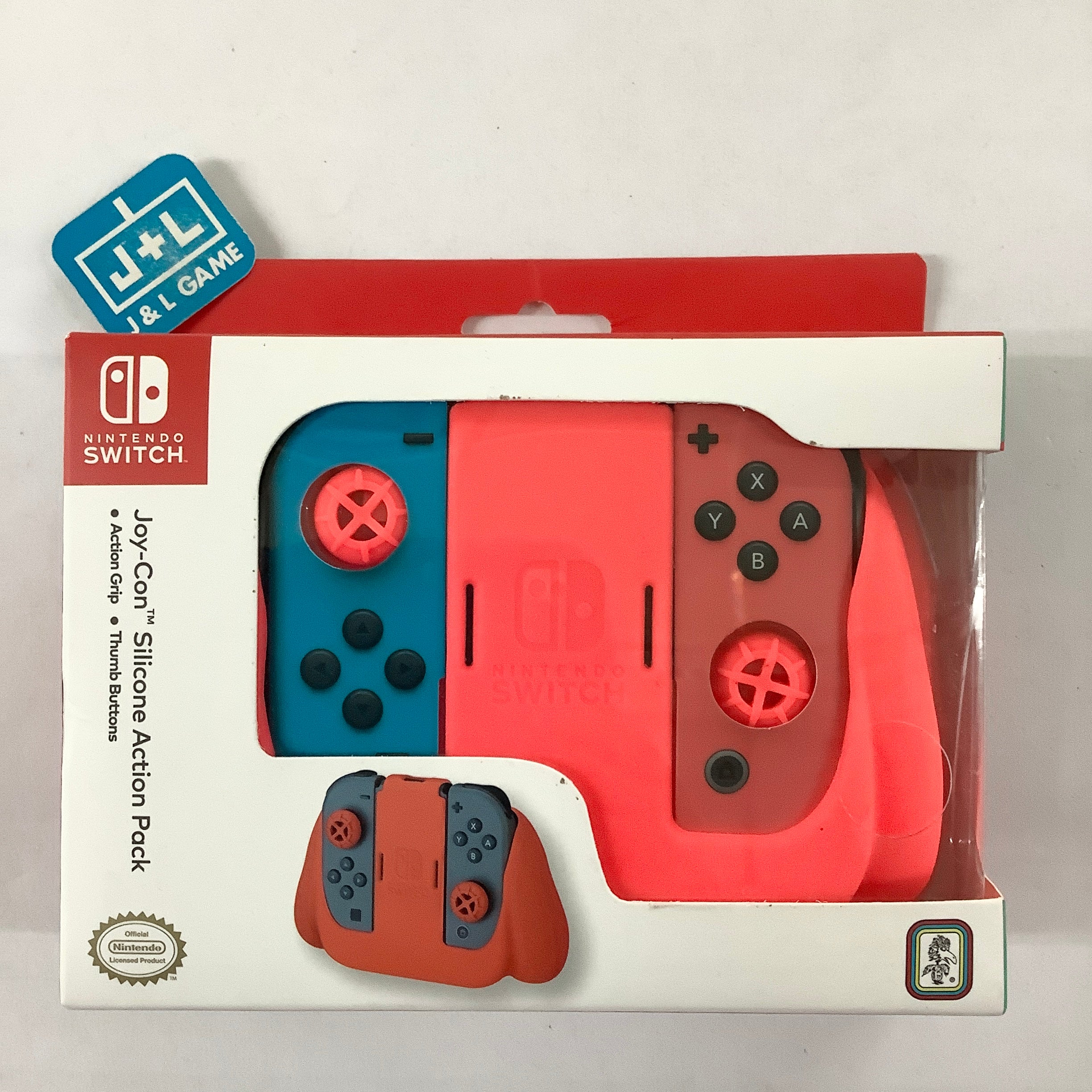 Nintendo Switch Joy-Con Action Pack Grip and Thumb Buttons – Red Textured Silicone - (NSW) Nintendo Switch