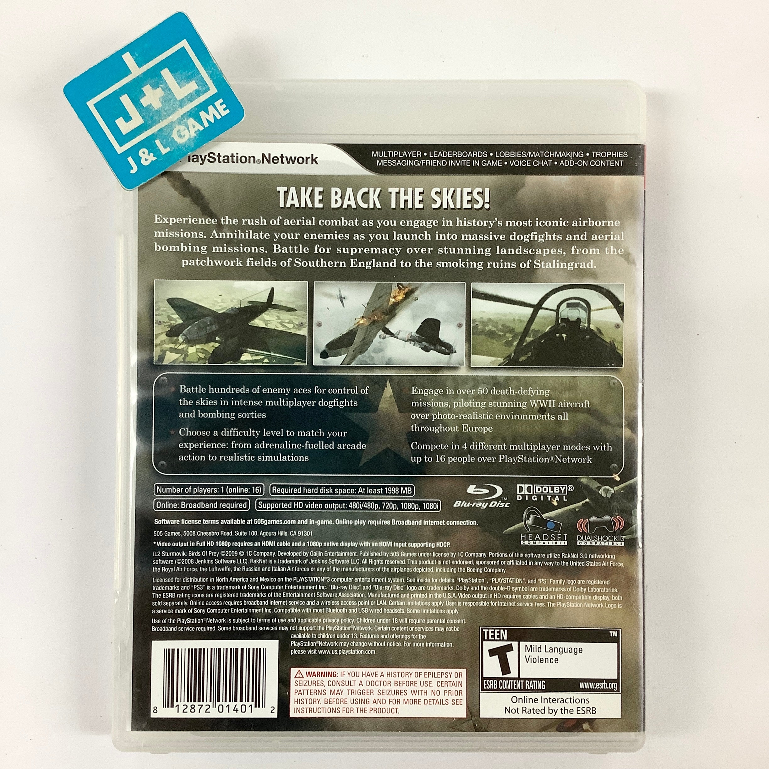 IL-2 Sturmovik: Birds of Prey - (PS3) PlayStation 3 [Pre-Owned] Video Games 505 Games   
