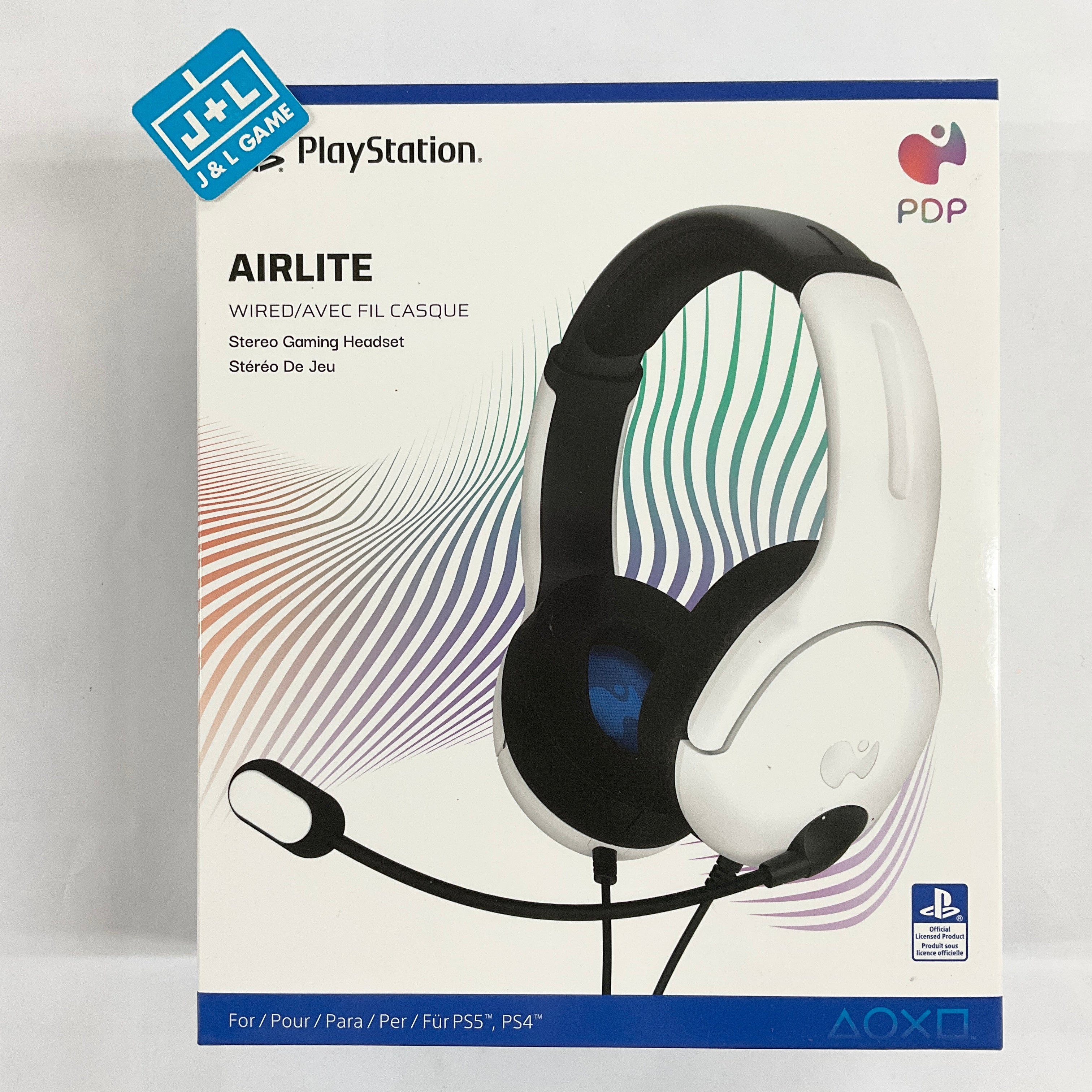 PDP AIRLITE Wired Stereo Gaming Headset (Frost White) - (PS5) Playstation 5 Video Games PDP