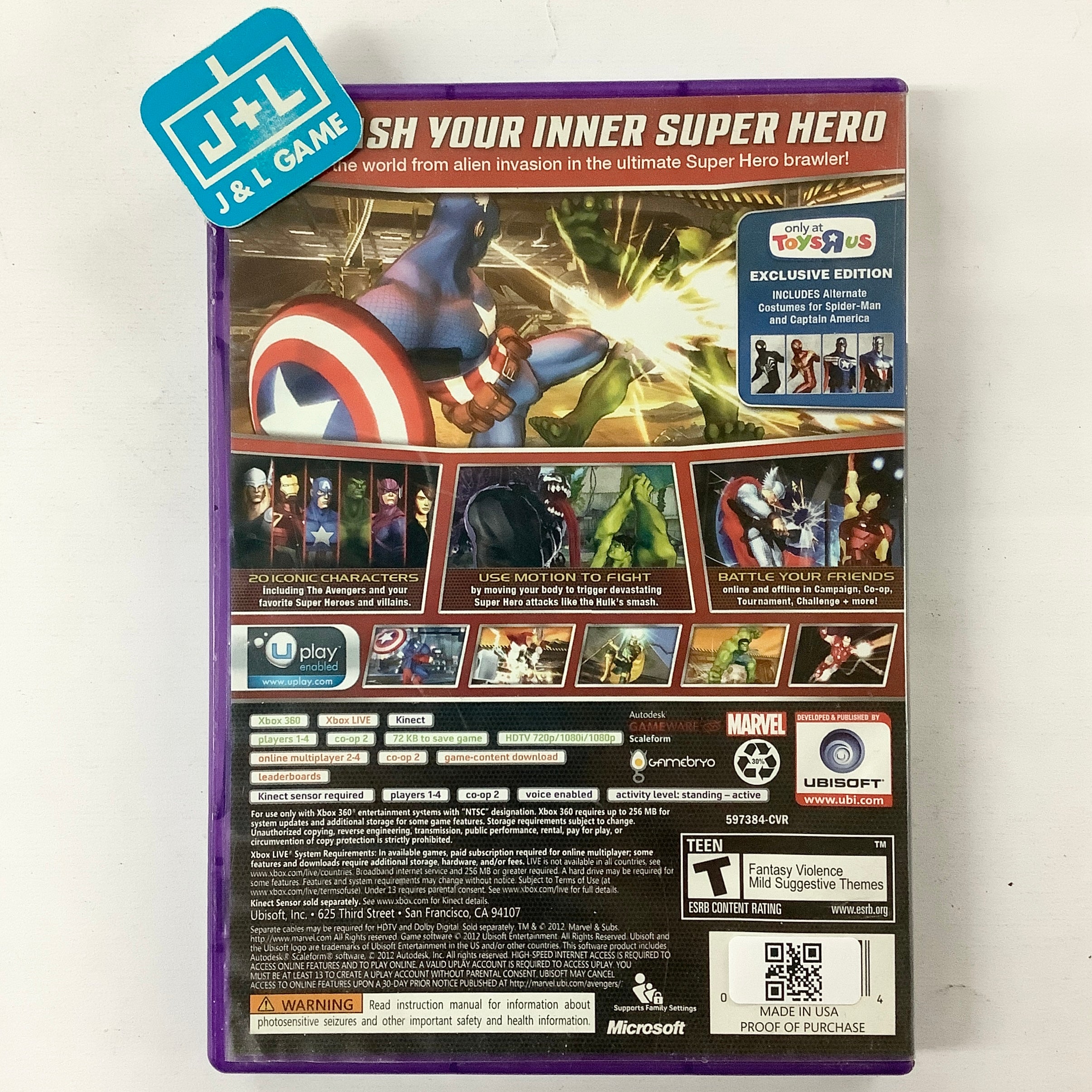 Marvel Avengers: Battle for Earth (Kinect Required) - Xbox 360 [Pre-Owned] Video Games Ubisoft   
