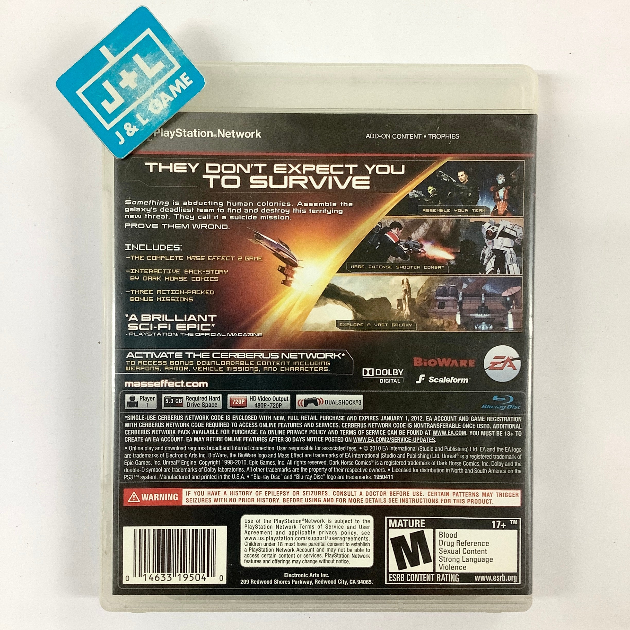 Mass Effect 2 - (PS3) PlayStation 3 [Pre-Owned] Video Games Electronic Arts   
