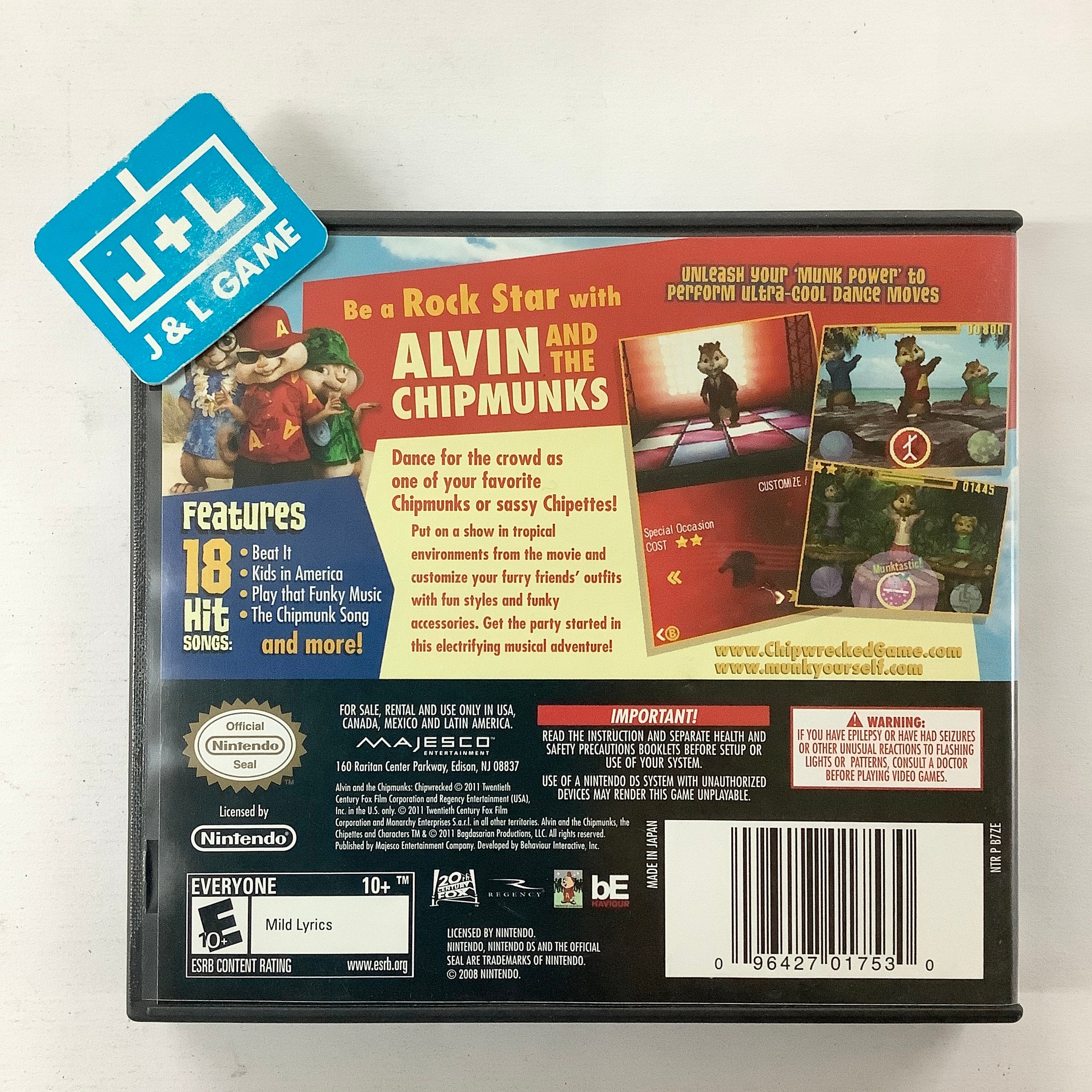 Alvin and the Chipmunks: Chipwrecked - (NDS) Nintendo DS [Pre-Owned] Video Games Majesco   