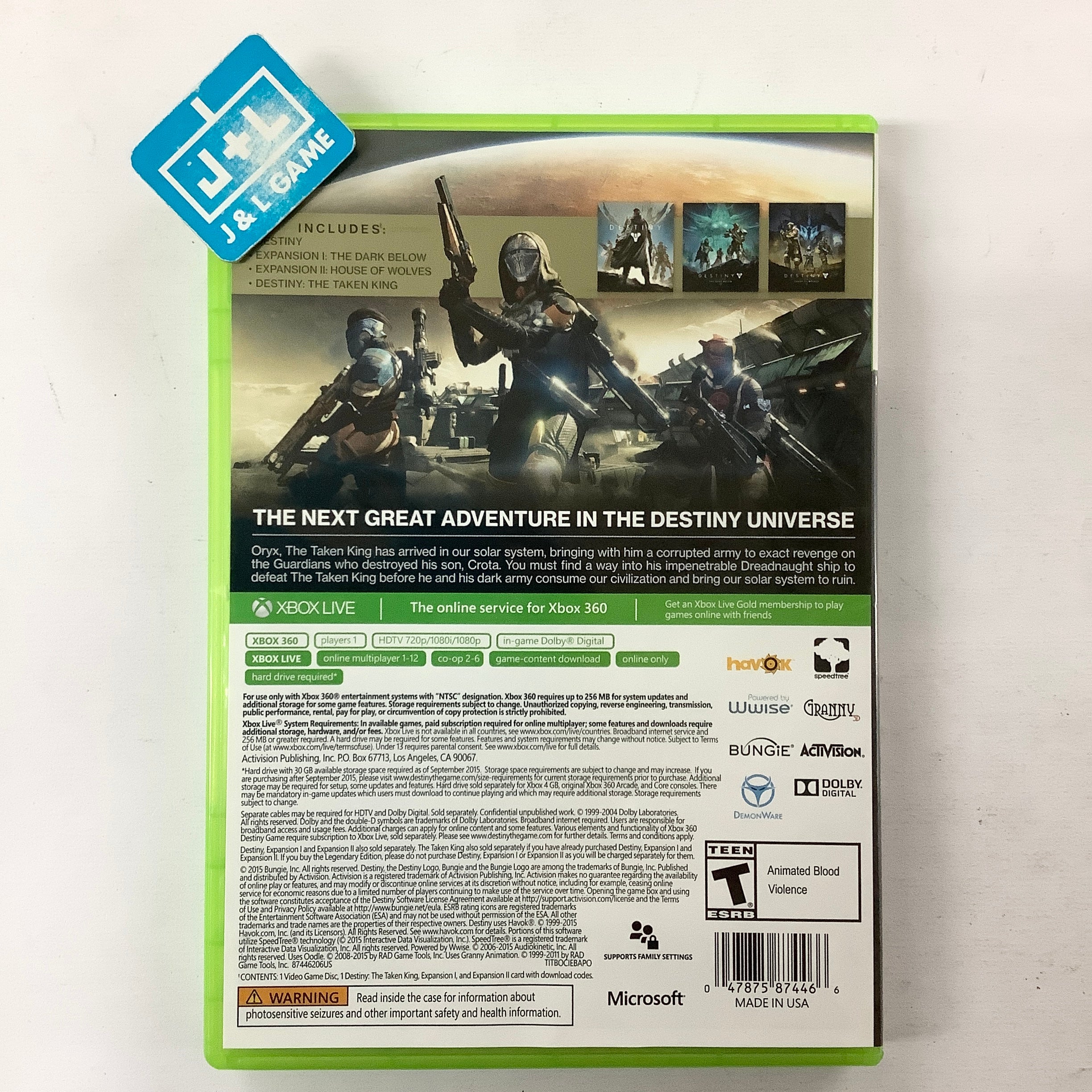 Destiny: The Taken King (Legendary Edition) - Xbox 360 [Pre-Owned] Video Games Activision   
