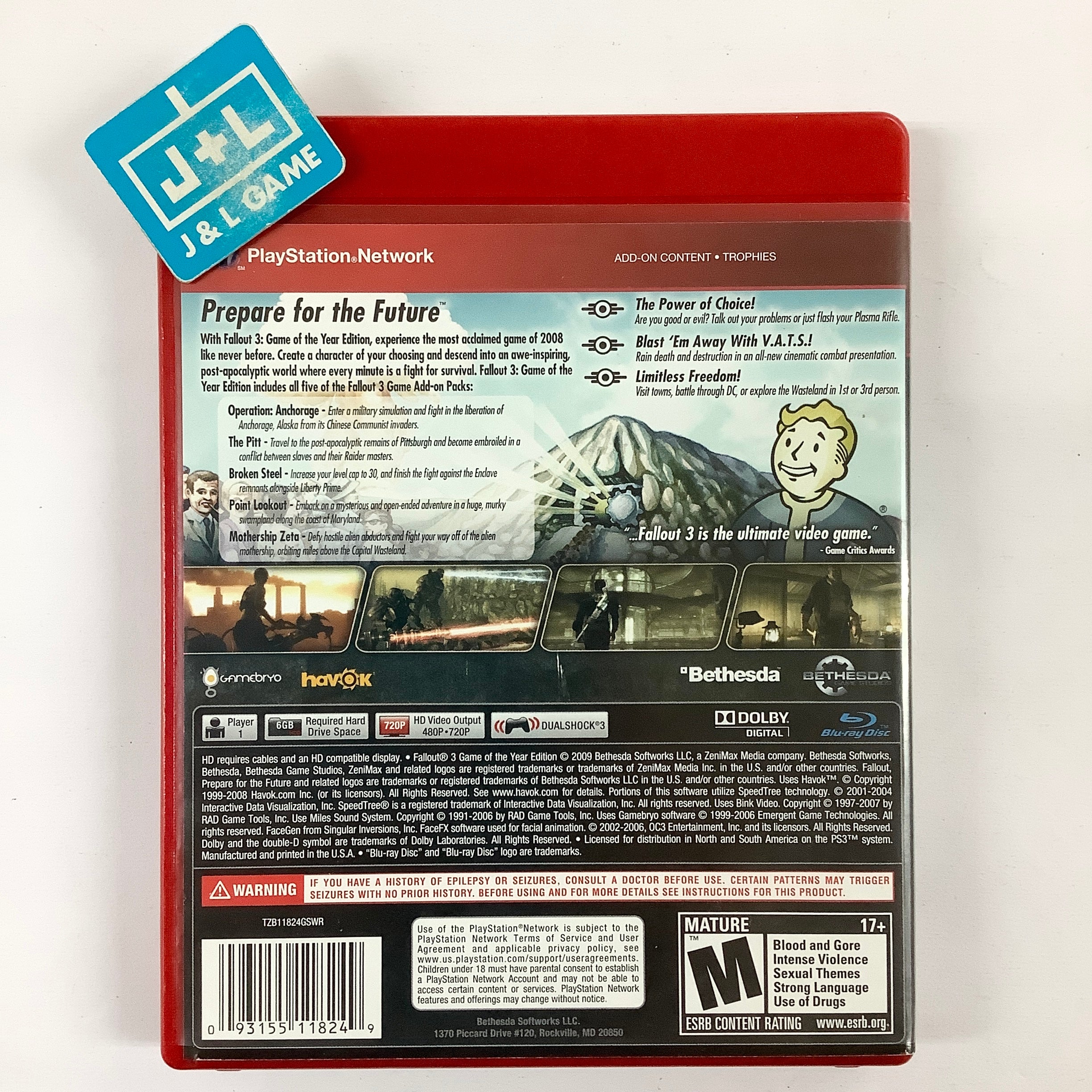 Fallout 3: Game of the Year Edition (Greatest Hits) (GameStop Exclusive) - (PS3) PlayStation 3 [Pre-Owned] Video Games Bethesda Softworks   