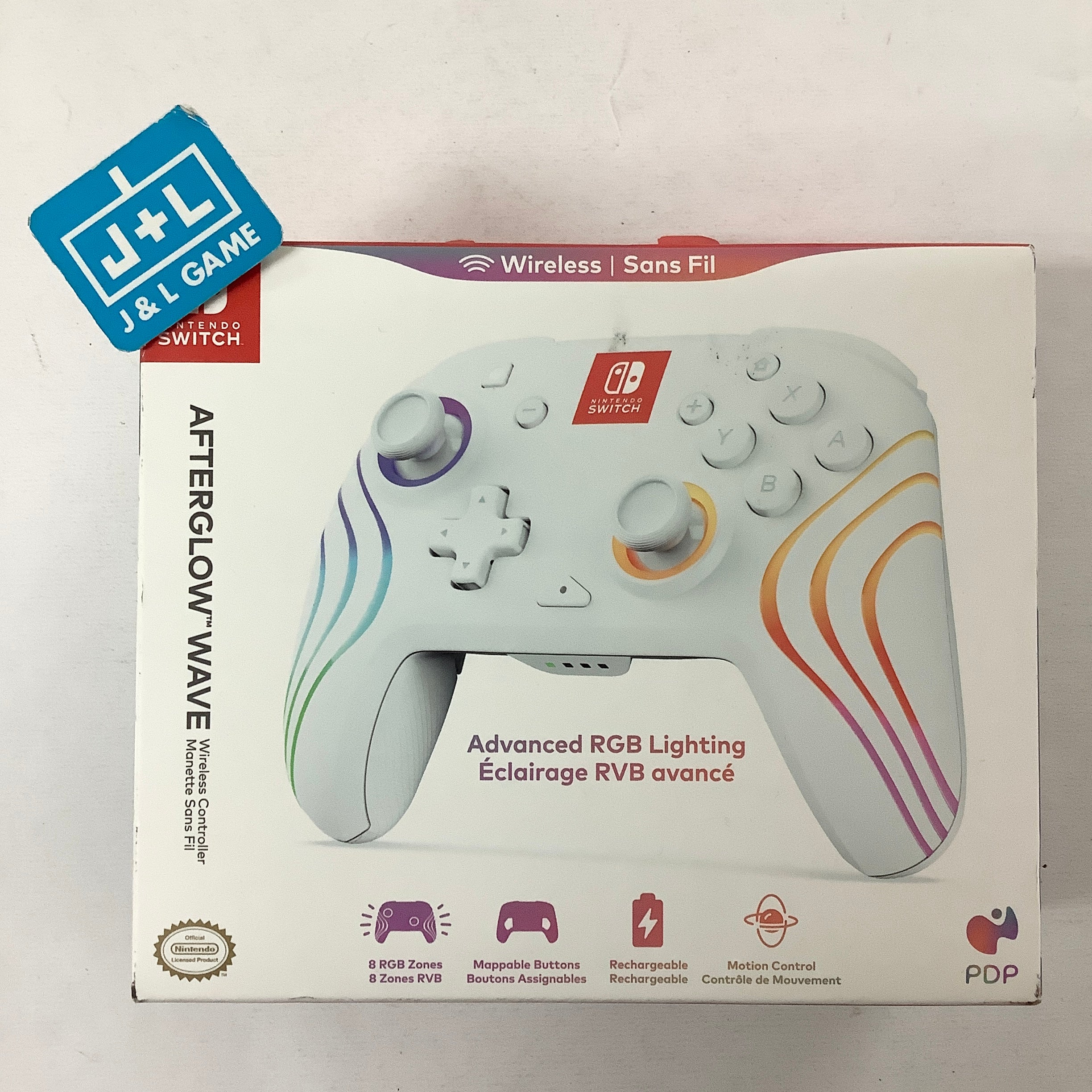 PDP Afterglow Wave Wireless Controller (White) - (NSW) Nintendo Switch ACCESSORIES PDP