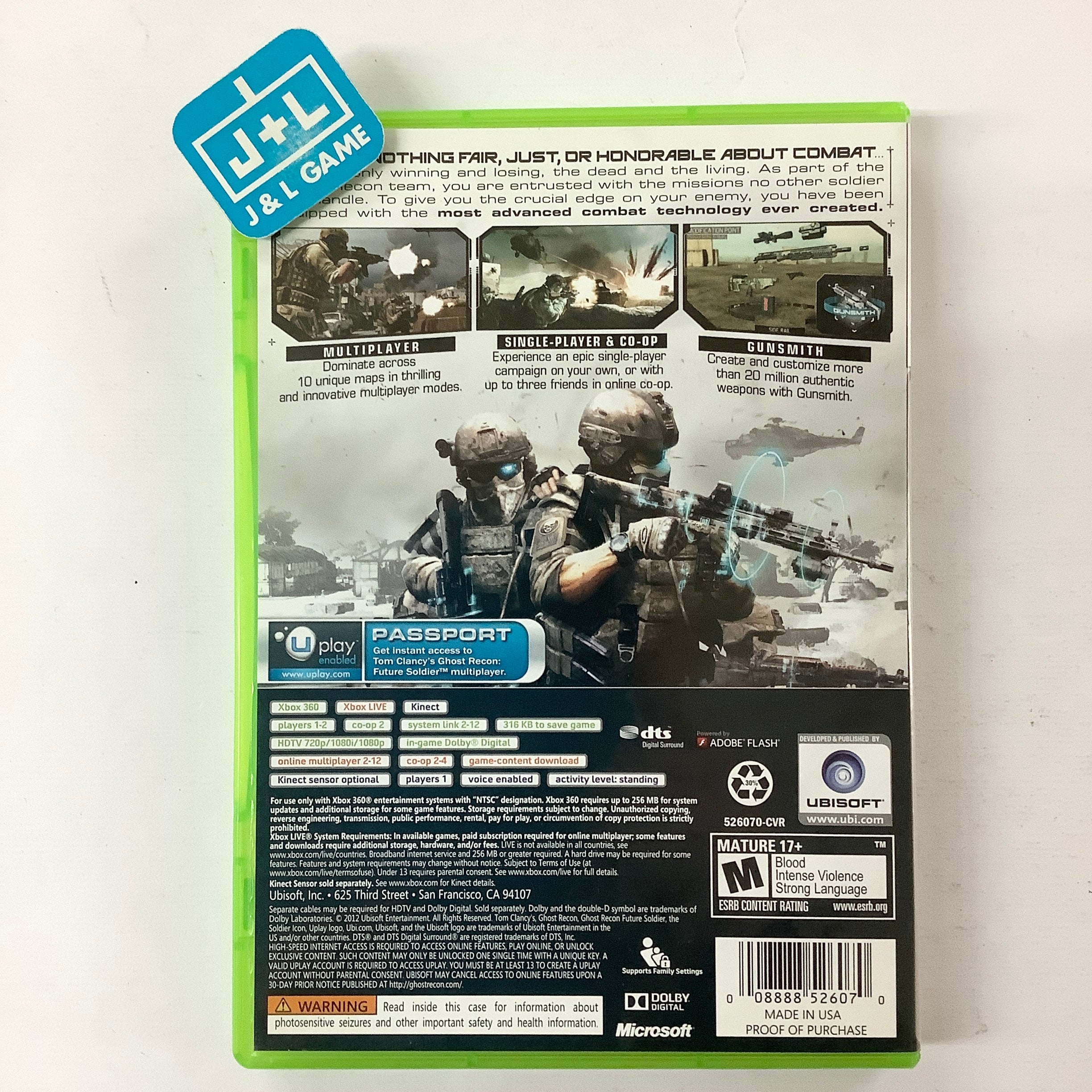 Tom Clancy's Ghost Recon: Future Soldier - Xbox 360 [Pre-Owned] Video Games Ubisoft   