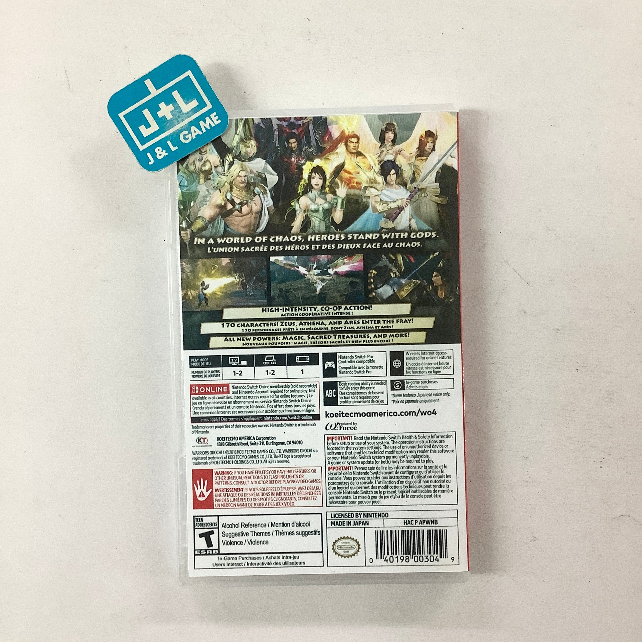 Warriors Orochi 4 - (NSW) Nintendo Switch [Pre-Owned] Video Games Koei Tecmo Games   