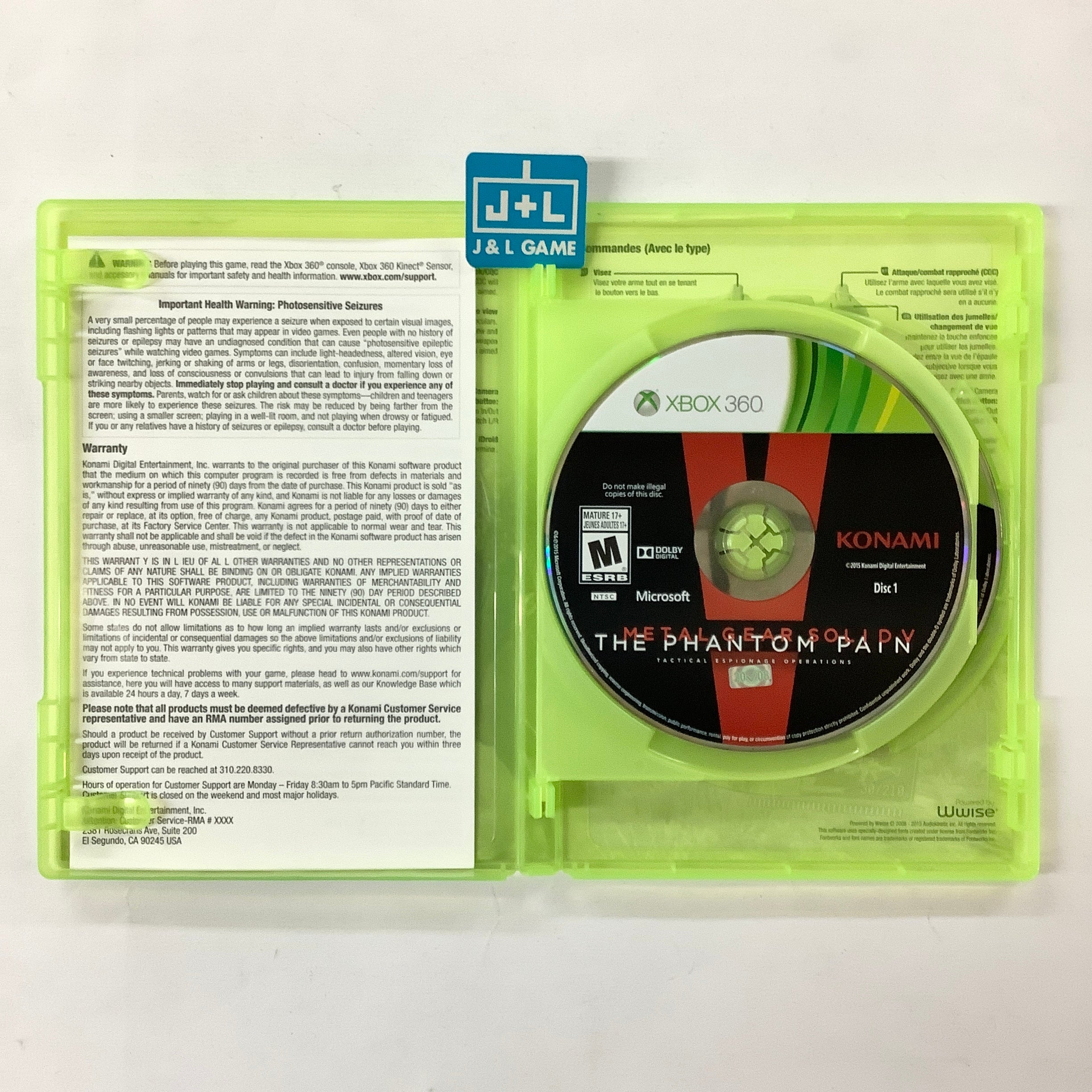 Metal Gear Solid V: The Phantom Pain - Xbox 360 [Pre-Owned] Video Games Konami   