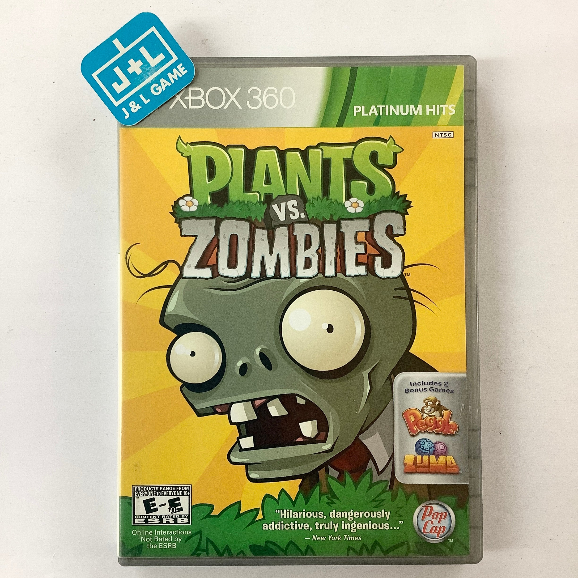 Plants vs. Zombies (Platinum Hits) - Xbox 360 [Pre-Owned] Video Games PopCap   