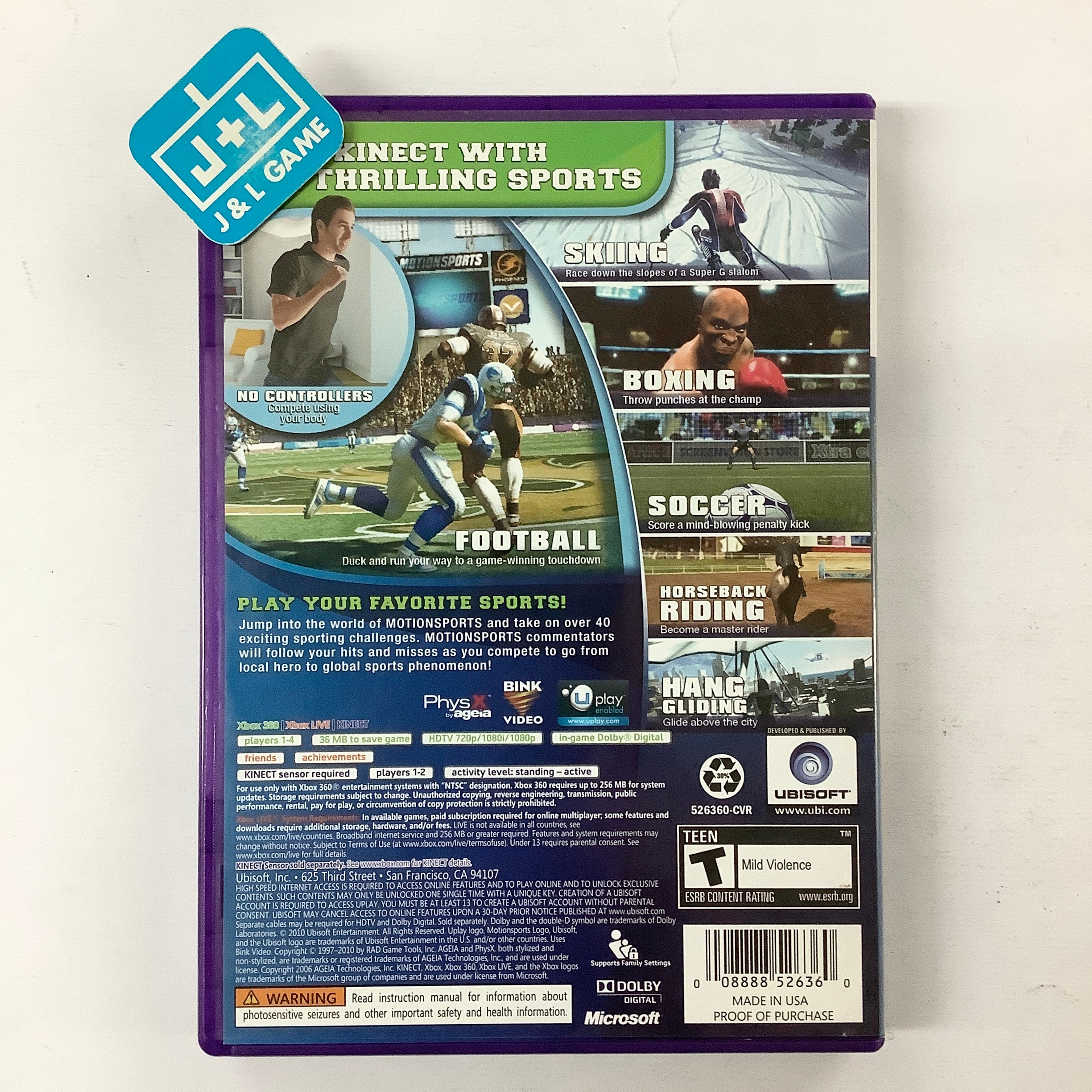 MotionSports (Kinect Required) - Xbox 360 [Pre-Owned] Video Games Ubisoft   