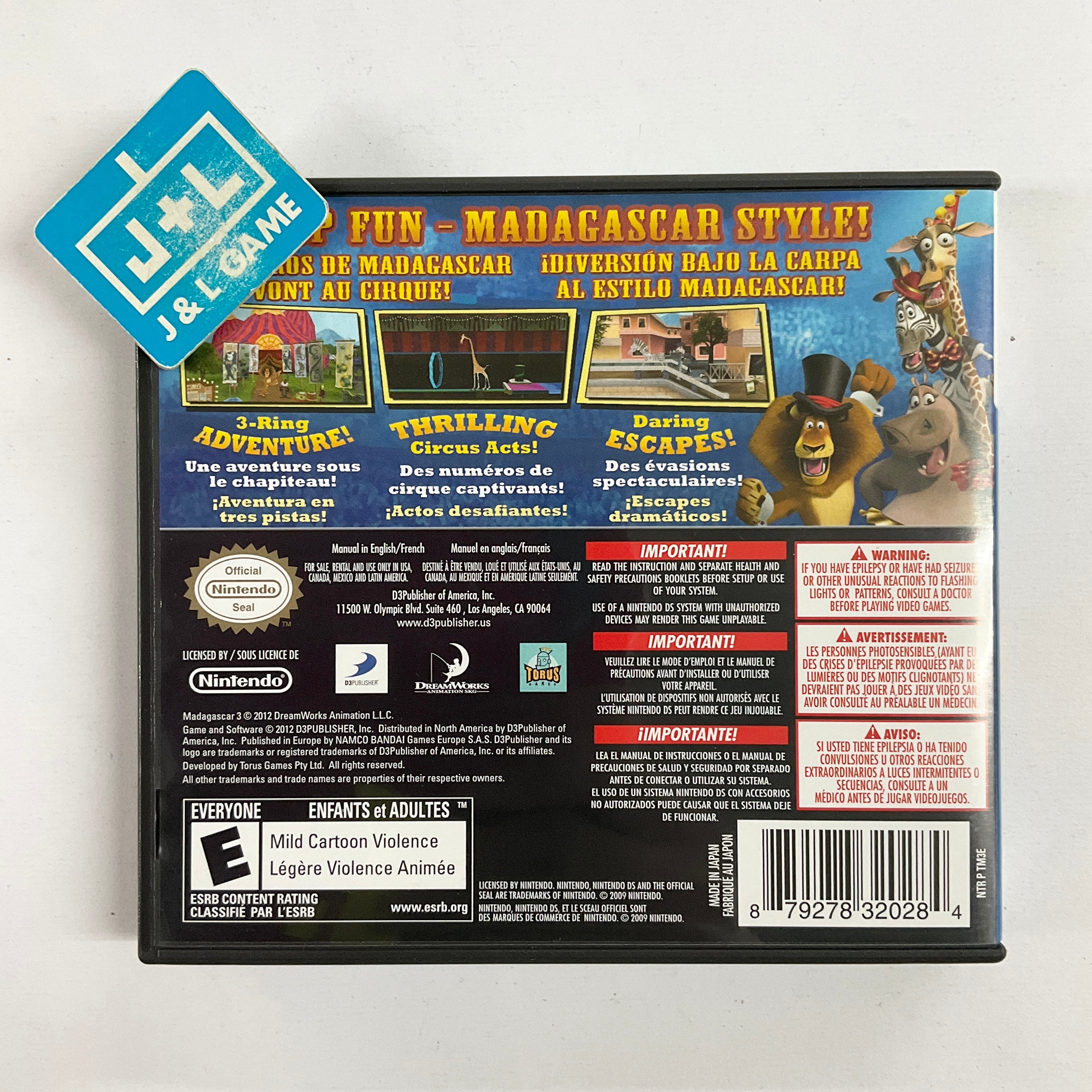 Madagascar 3: The Video Game - (NDS) Nintendo DS [Pre-Owned] Video Games D3Publisher   