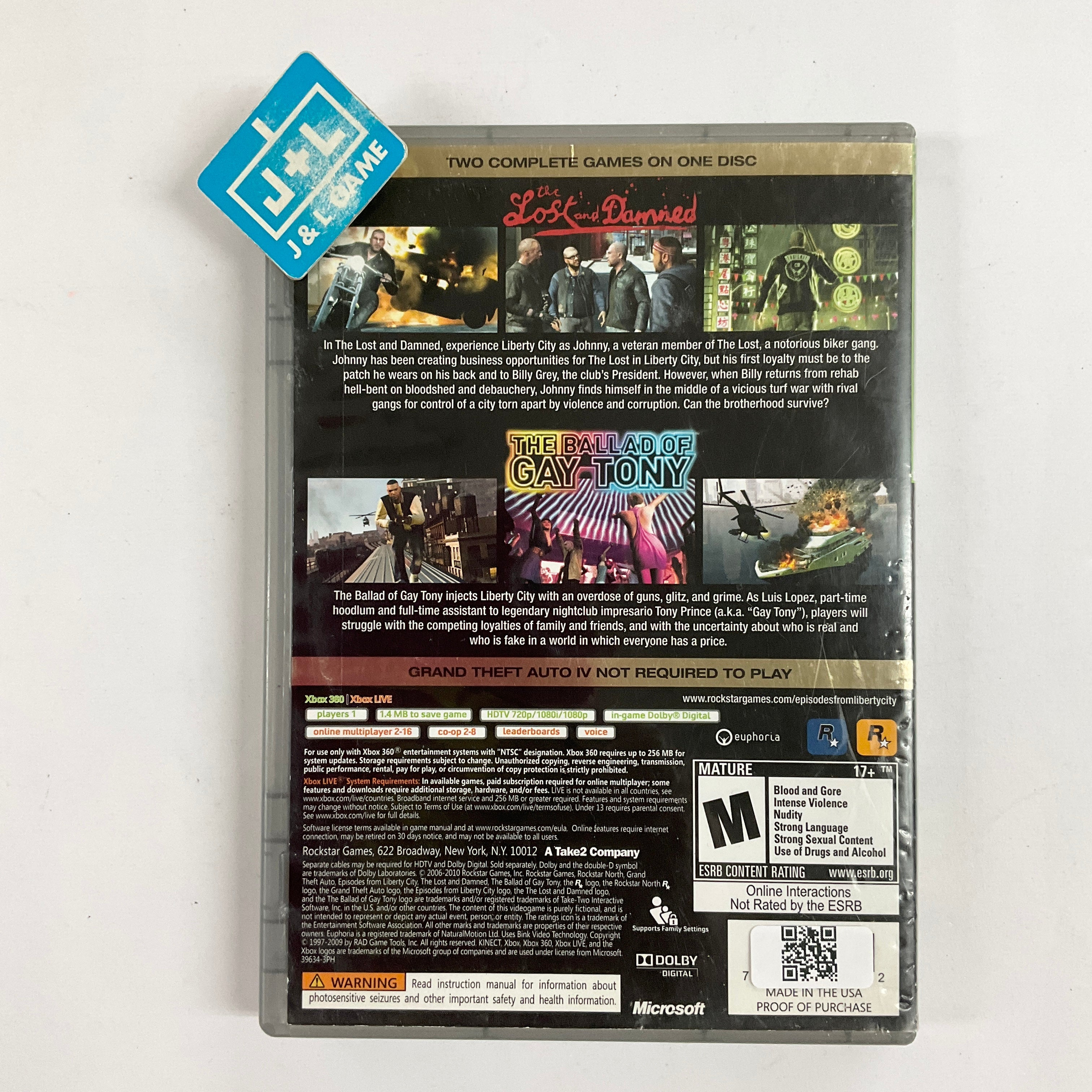 Grand Theft Auto: Episodes from Liberty City (Platinum Hits) - Xbox 360 [Pre-Owned] Video Games Rockstar Games   